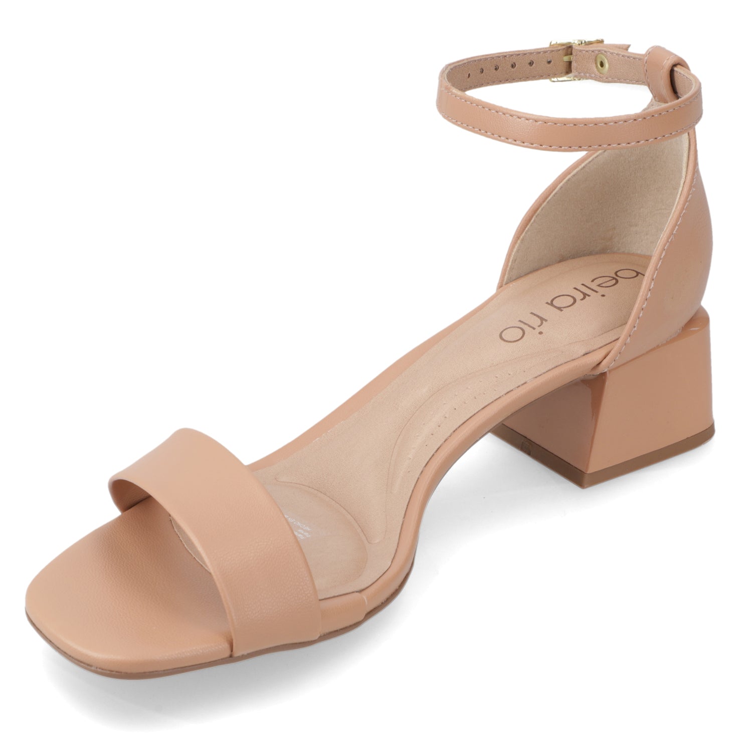 Sandalia Taco Ancho Bajo Nude Beira Rio 35 / Nude