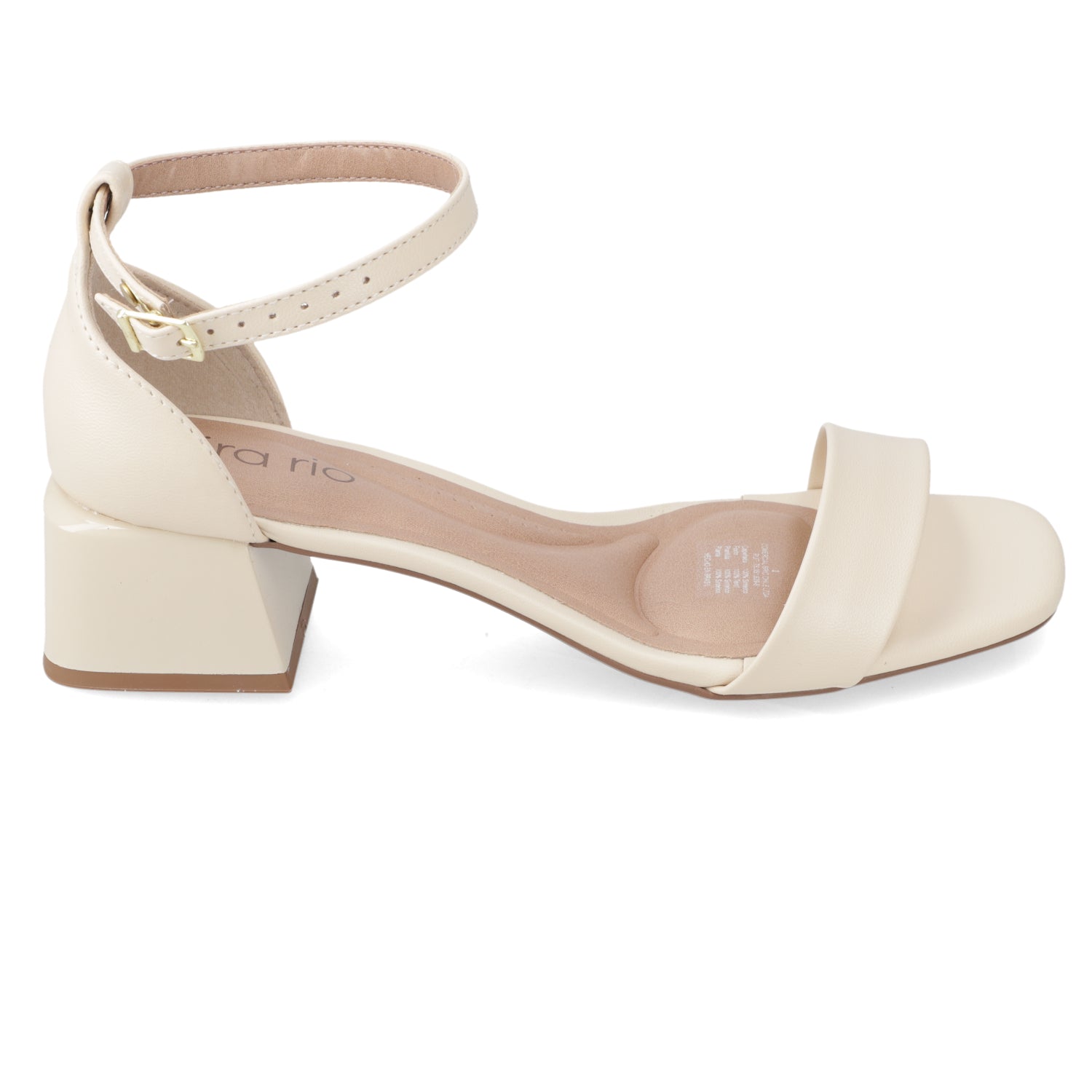 Sandalia Taco Ancho Bajo Crema Beira Rio 35 / Crema