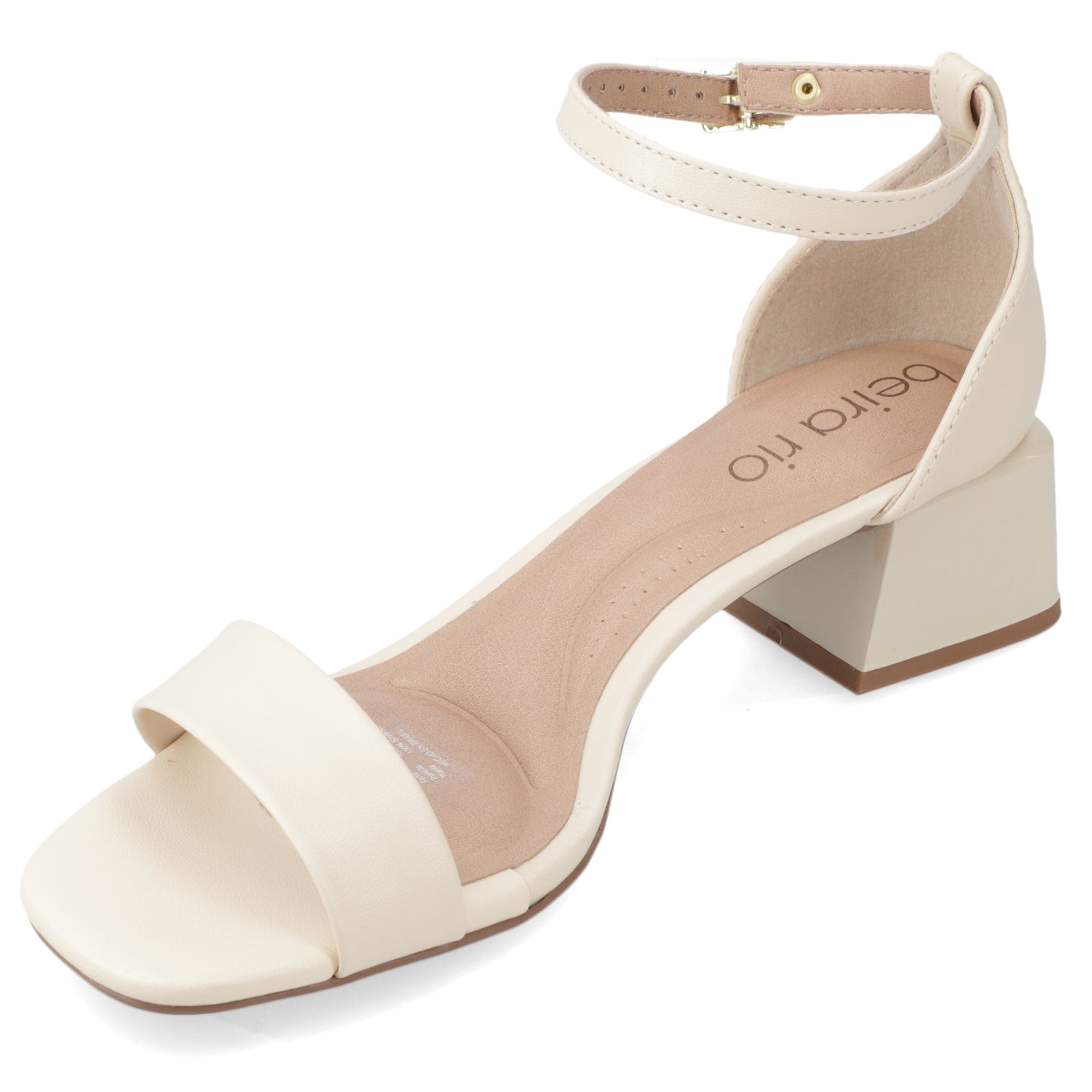 Sandalia Taco Ancho Bajo Crema Beira Rio 35 / Crema