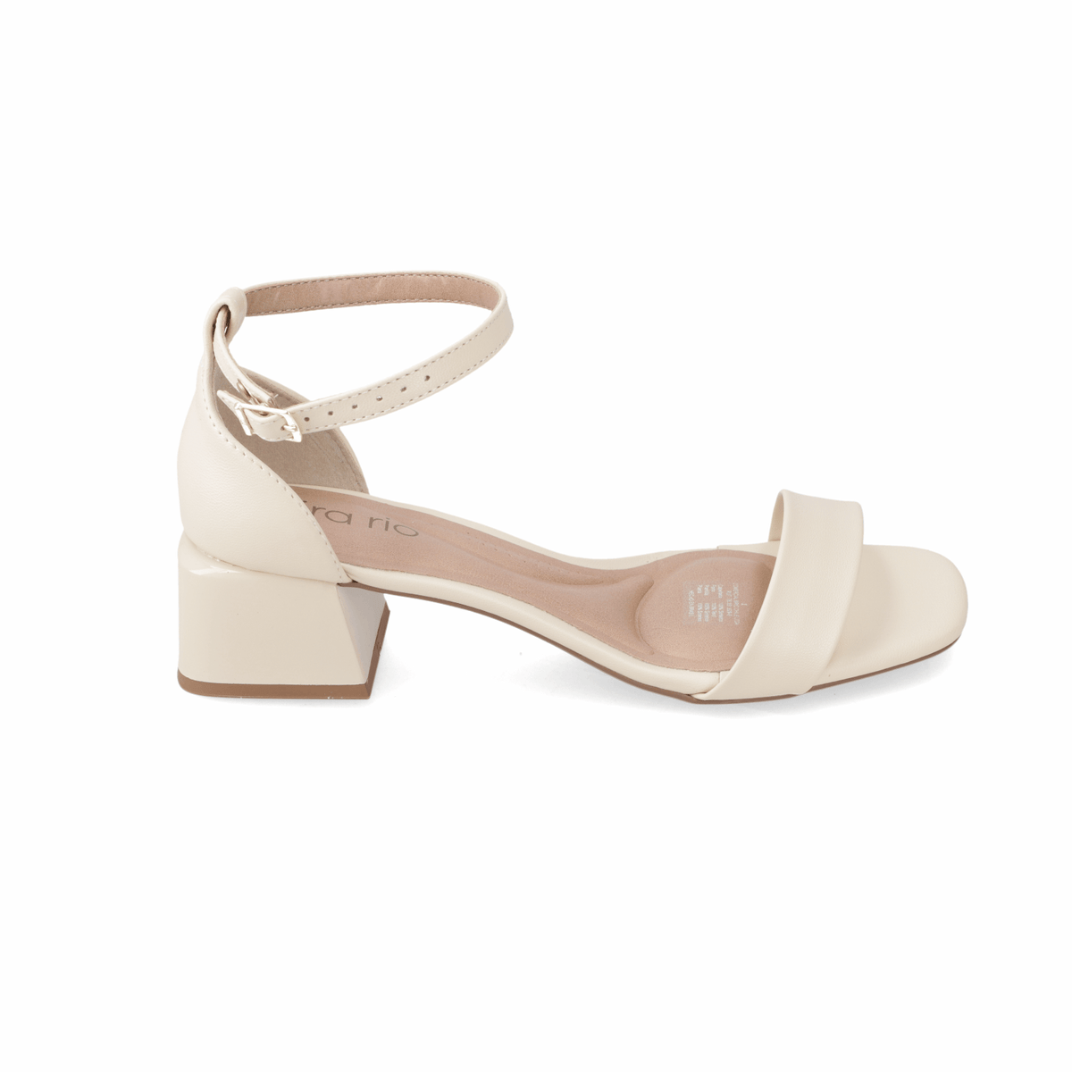 Sandalia Taco Ancho Bajo Crema Beira Rio 35 / Crema