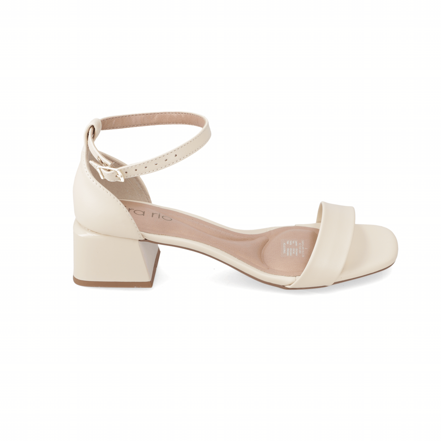 Sandalia Taco Ancho Bajo Crema Beira Rio 35 / Crema