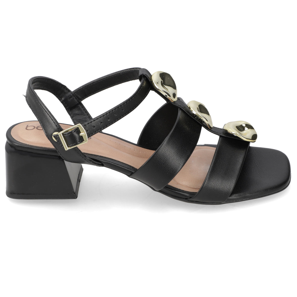 Sandalia Taco Ancho Bajo Negro Beira Rio Ecocuero 35 / Negro