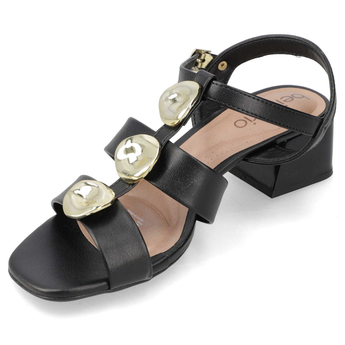 Sandalia Taco Ancho Bajo Negro Beira Rio Ecocuero 35 / Negro