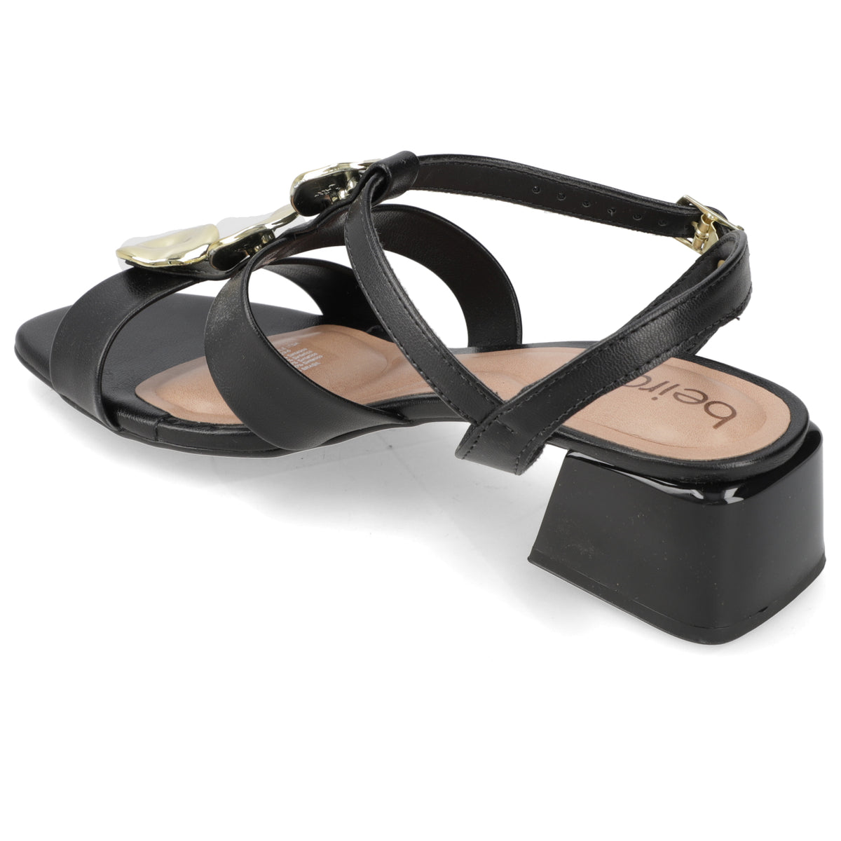 Sandalia Taco Ancho Bajo Negro Beira Rio Ecocuero 35 / Negro