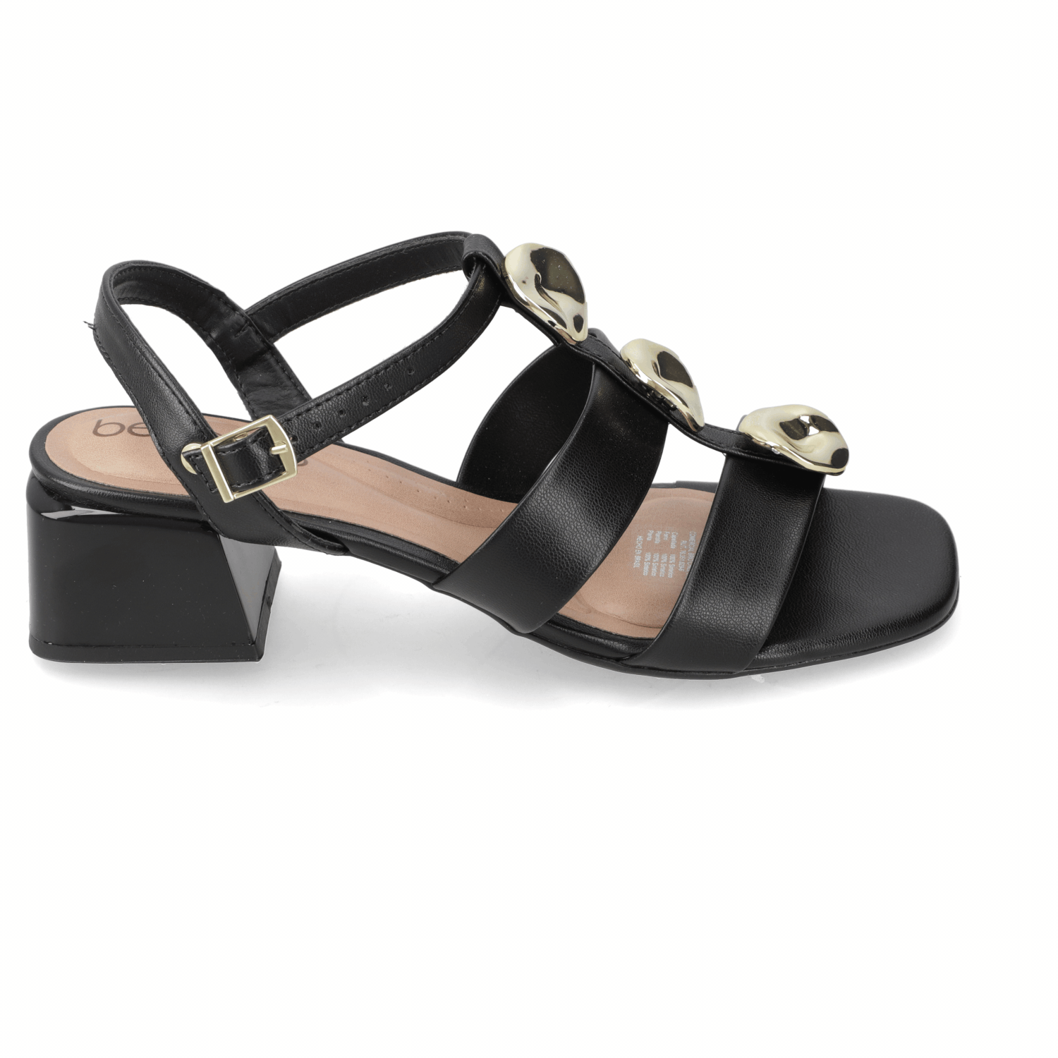 Sandalia Taco Ancho Bajo Negro Beira Rio Ecocuero 35 / Negro