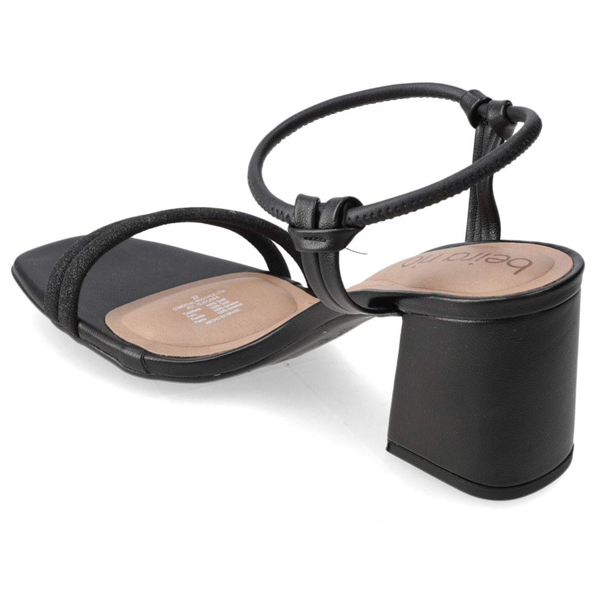 Sandalia Taco Ancho Medio Negro Beira Rio Ecocuero 34 / Negro