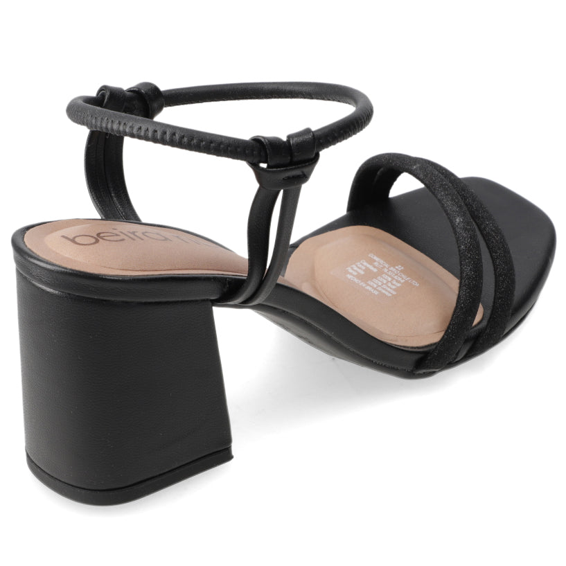 Sandalia Taco Ancho Medio Negro Beira Rio Ecocuero 34 / Negro