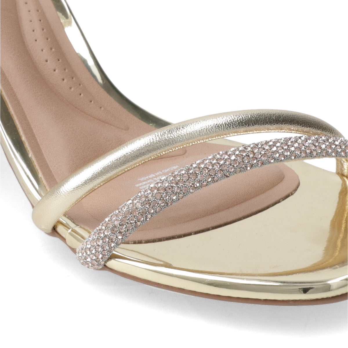 Sandalia Taco Ancho Eco Cuero Dorado 35