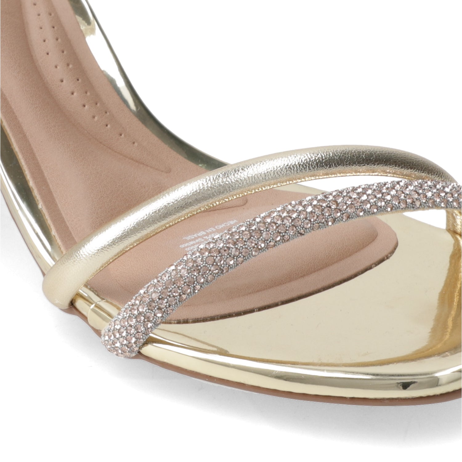 Sandalia Taco Ancho Eco Cuero Dorado 35