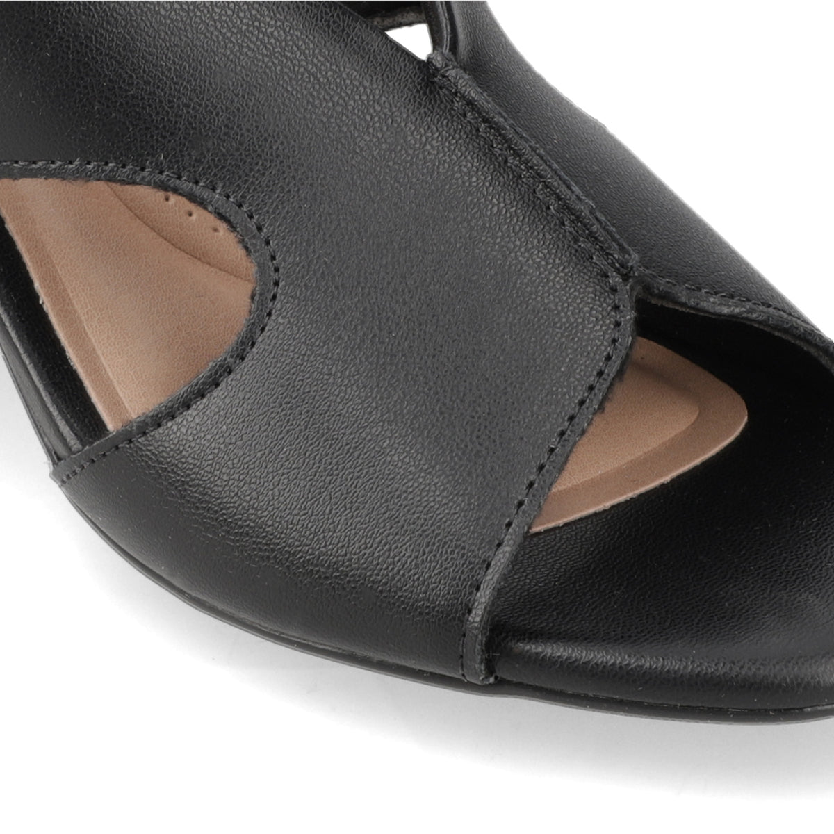 Sandalia Taco Ancho Medio Negro Beira Rio Ecocuero 34 / Negro