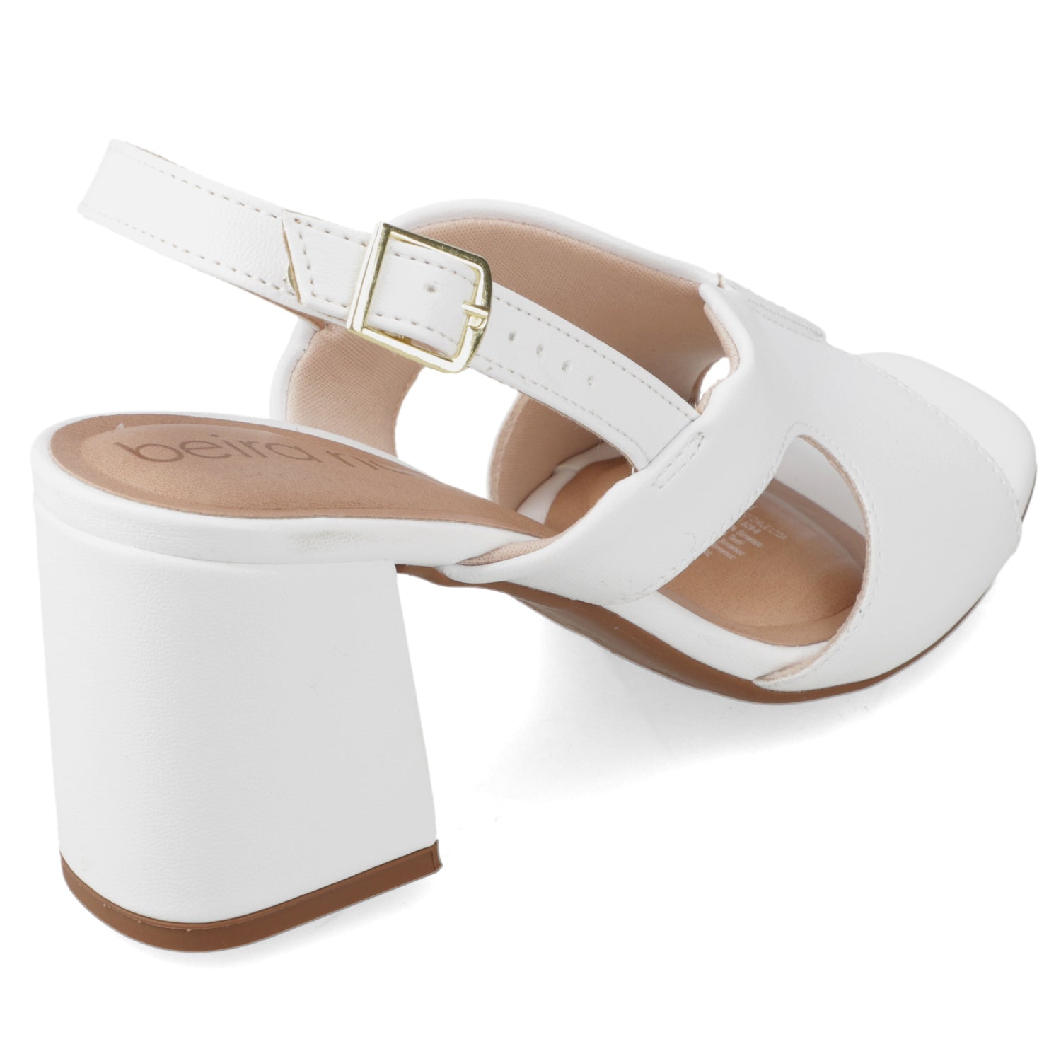 Sandalia Taco Ancho Medio Blanco Beira Rio Ecocuero 34 / Blanco