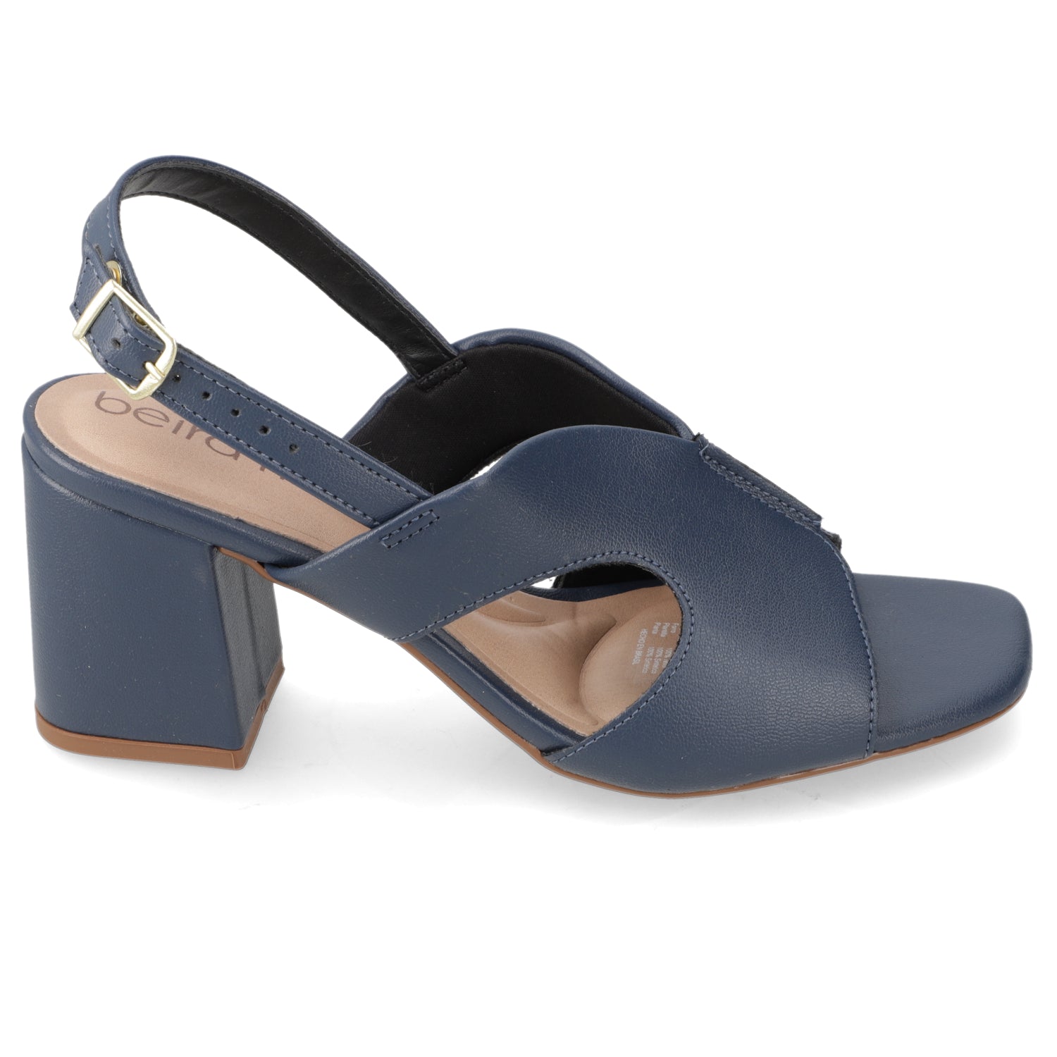 Sandalia Taco Ancho Medio Azul Marino Beira Rio Ecocuero 34 / Azul Marino