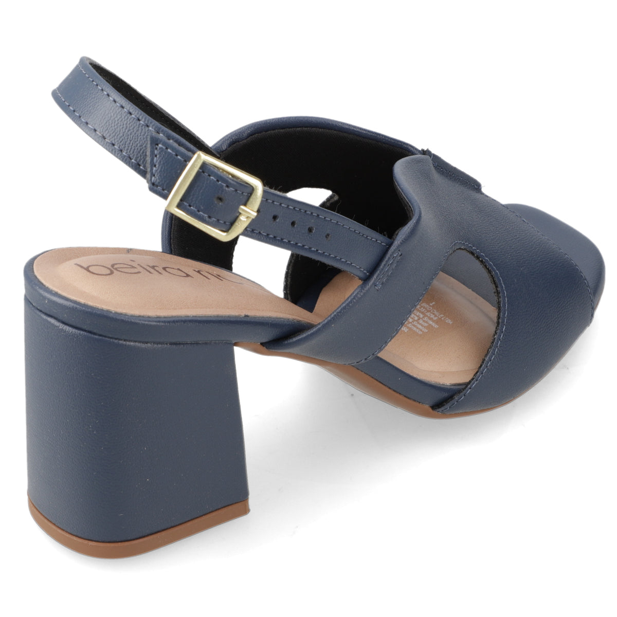 Sandalia Taco Ancho Medio Azul Marino Beira Rio Ecocuero 34 / Azul Marino