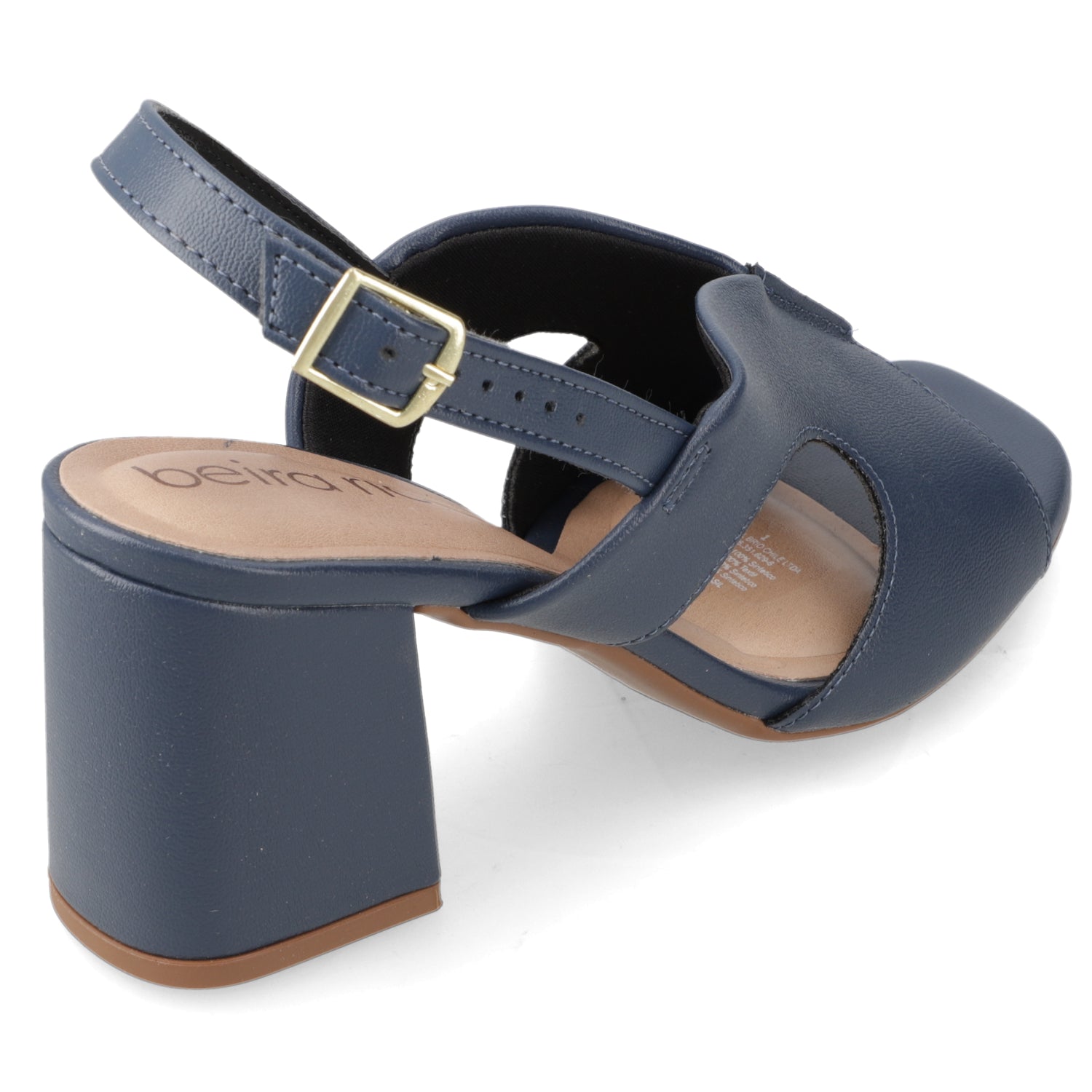 Sandalia Taco Ancho Medio Azul Marino Beira Rio Ecocuero 34 / Azul Marino