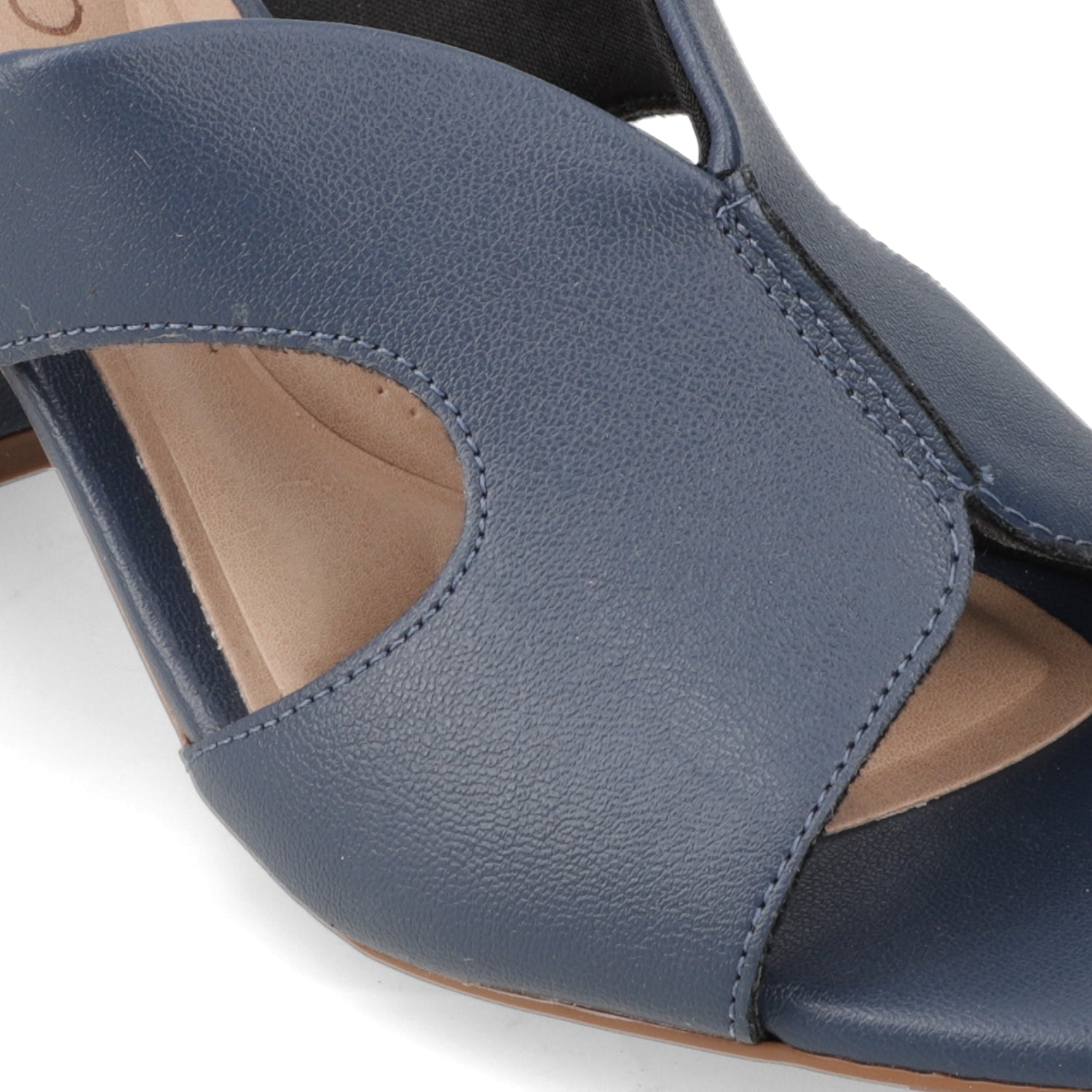 Sandalia Taco Ancho Medio Azul Marino Beira Rio Ecocuero 34 / Azul Marino