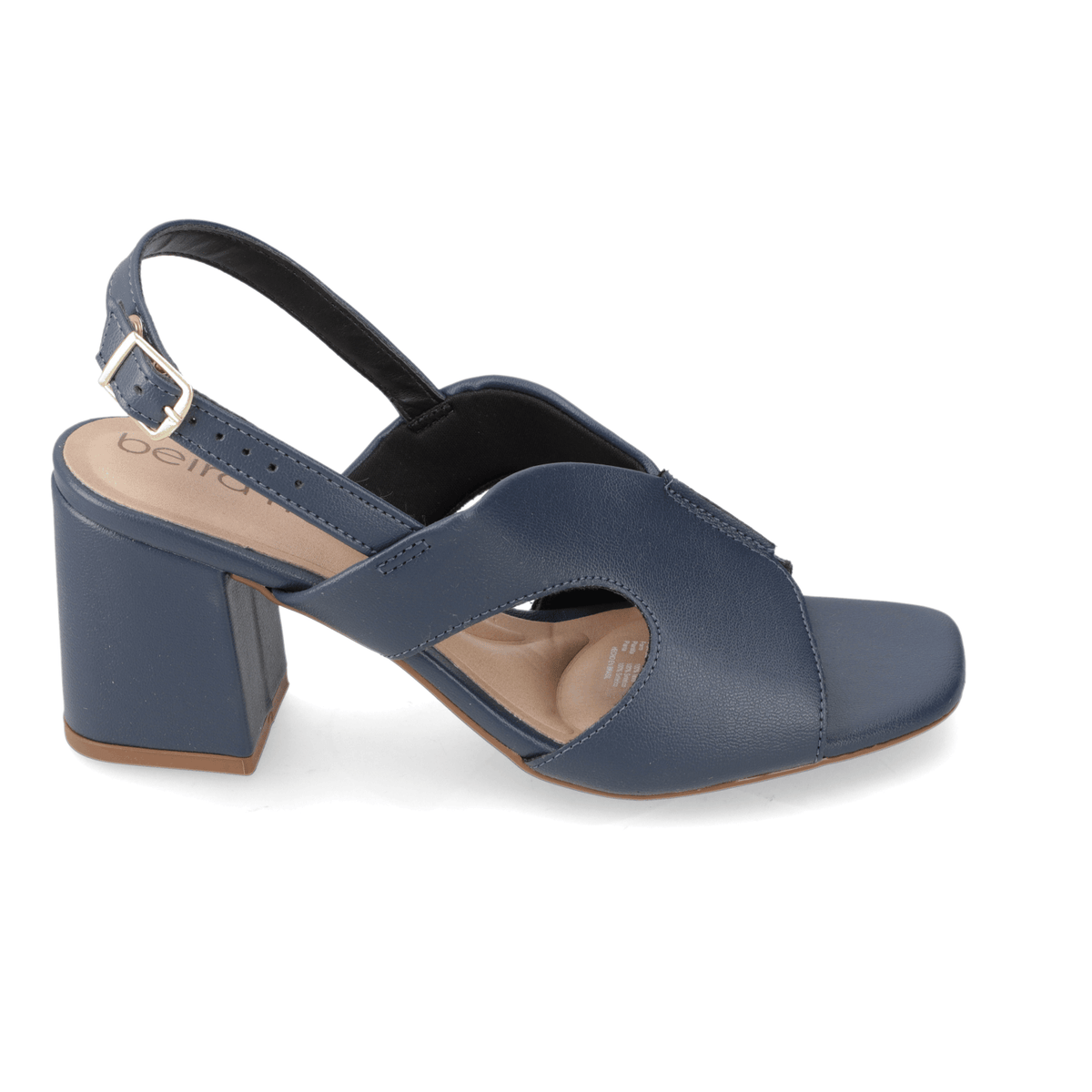 Sandalia Taco Ancho Medio Azul Marino Beira Rio Ecocuero 34 / Azul Marino