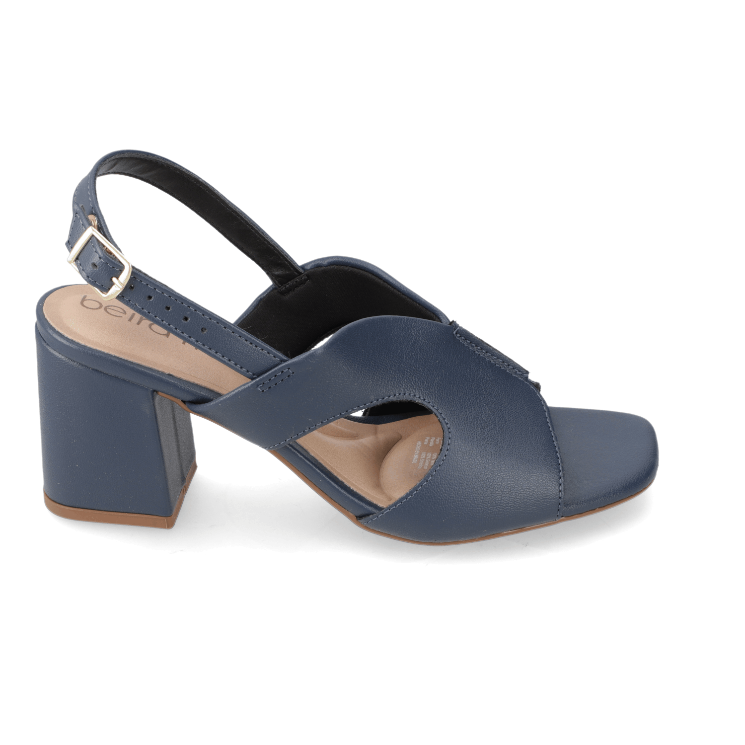 Sandalia Taco Ancho Medio Azul Marino Beira Rio Ecocuero 34 / Azul Marino