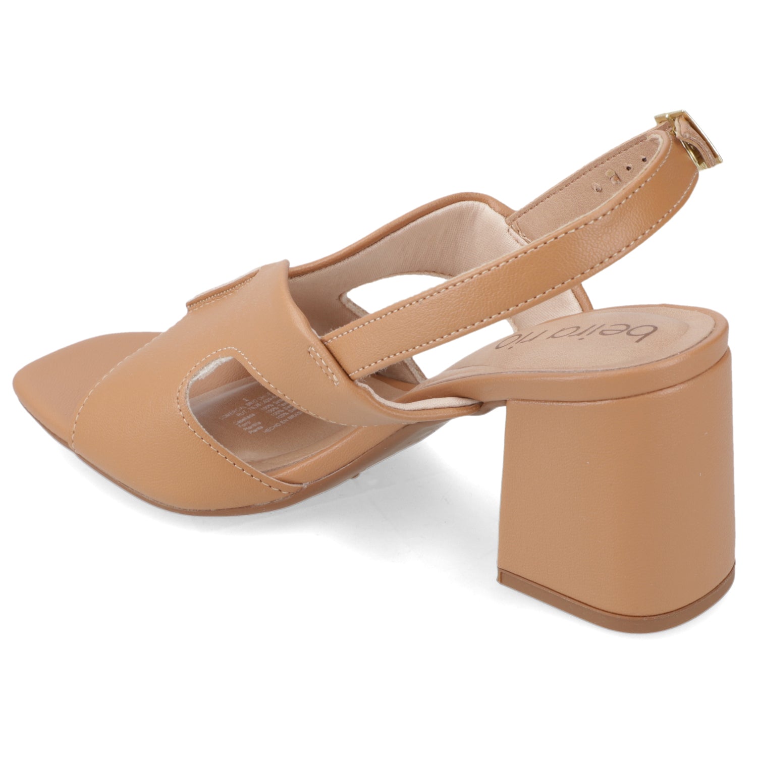 Sandalia Taco Ancho Medio Camel Beira Rio Ecocuero 34 / Camel