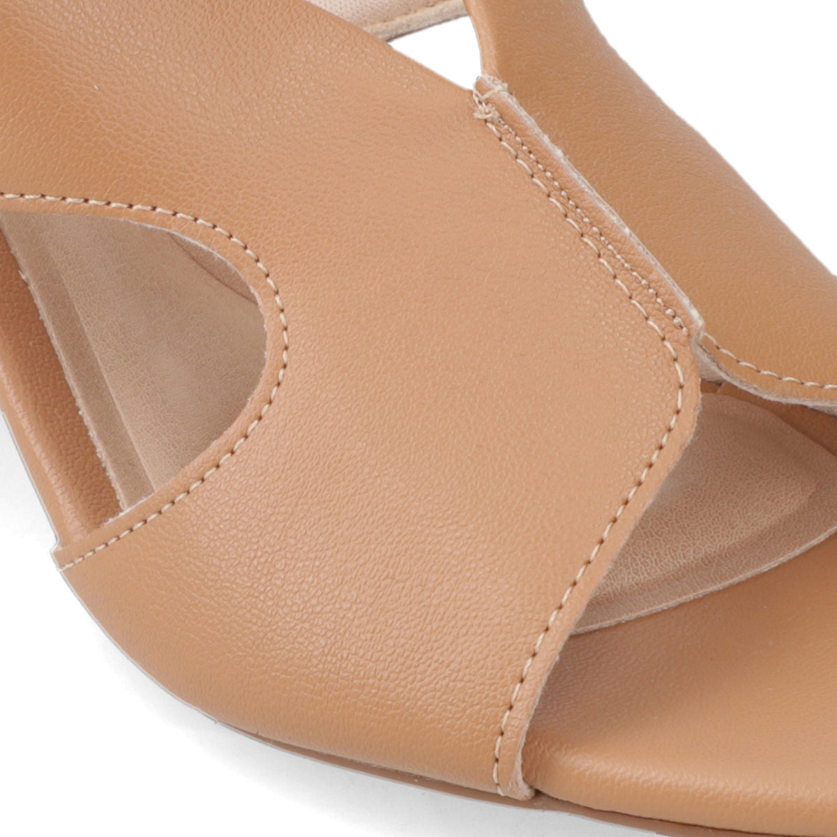 Sandalia Taco Ancho Medio Camel Beira Rio Ecocuero 34 / Camel