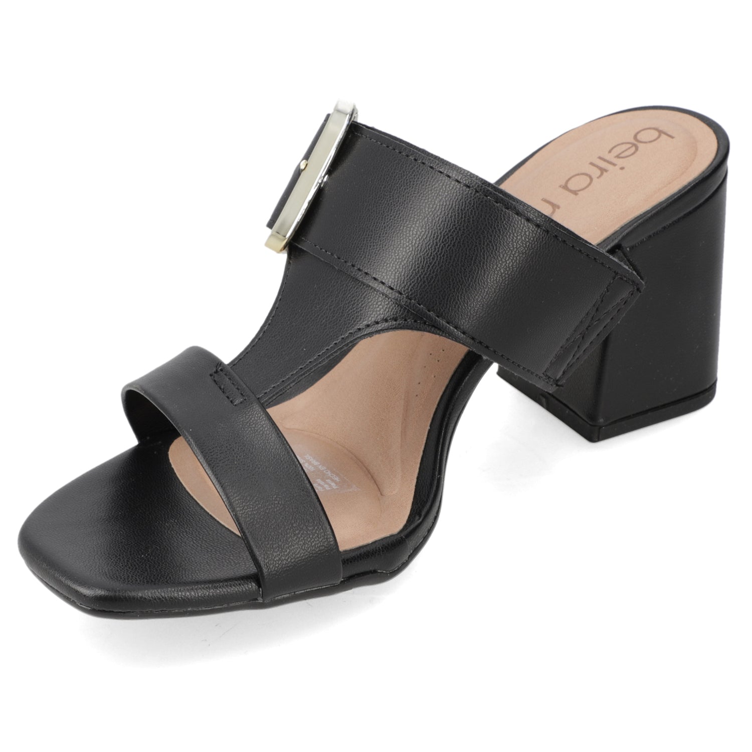 Sandalia Taco Ancho Medio Negro Beira Rio Ecocuero 34 / Negro