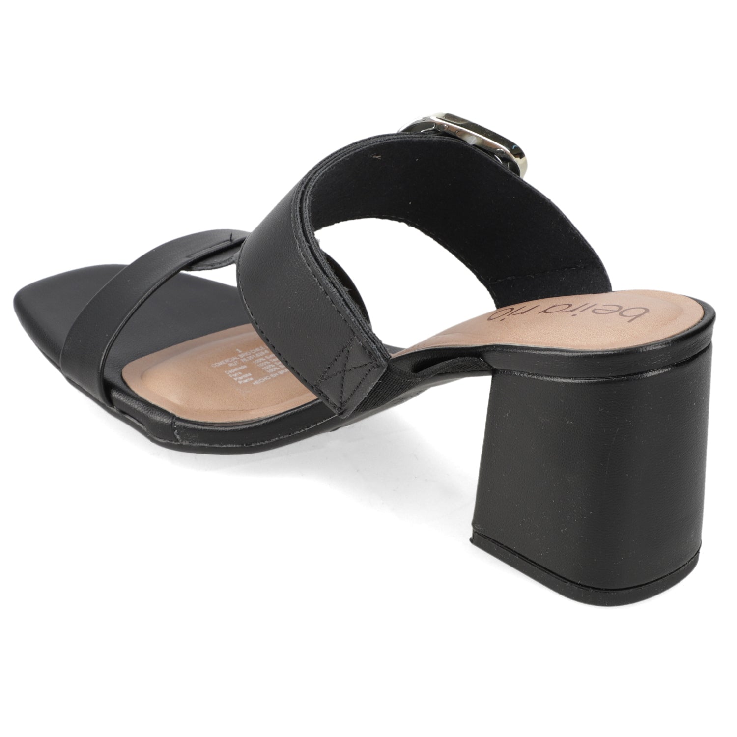 Sandalia Taco Ancho Medio Negro Beira Rio Ecocuero 34 / Negro