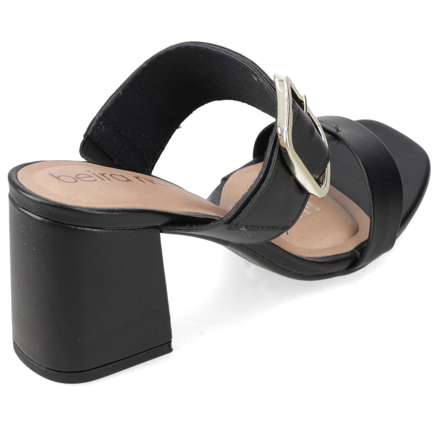 Sandalia Taco Ancho Medio Negro Beira Rio Ecocuero 34 / Negro