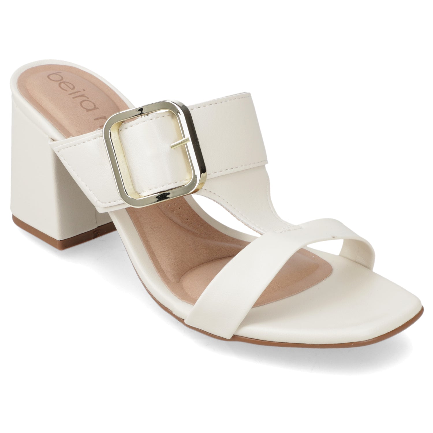 Sandalia Taco Ancho Medio Blanco OFF Beira Rio Ecocuero 34 / Blanco OFF