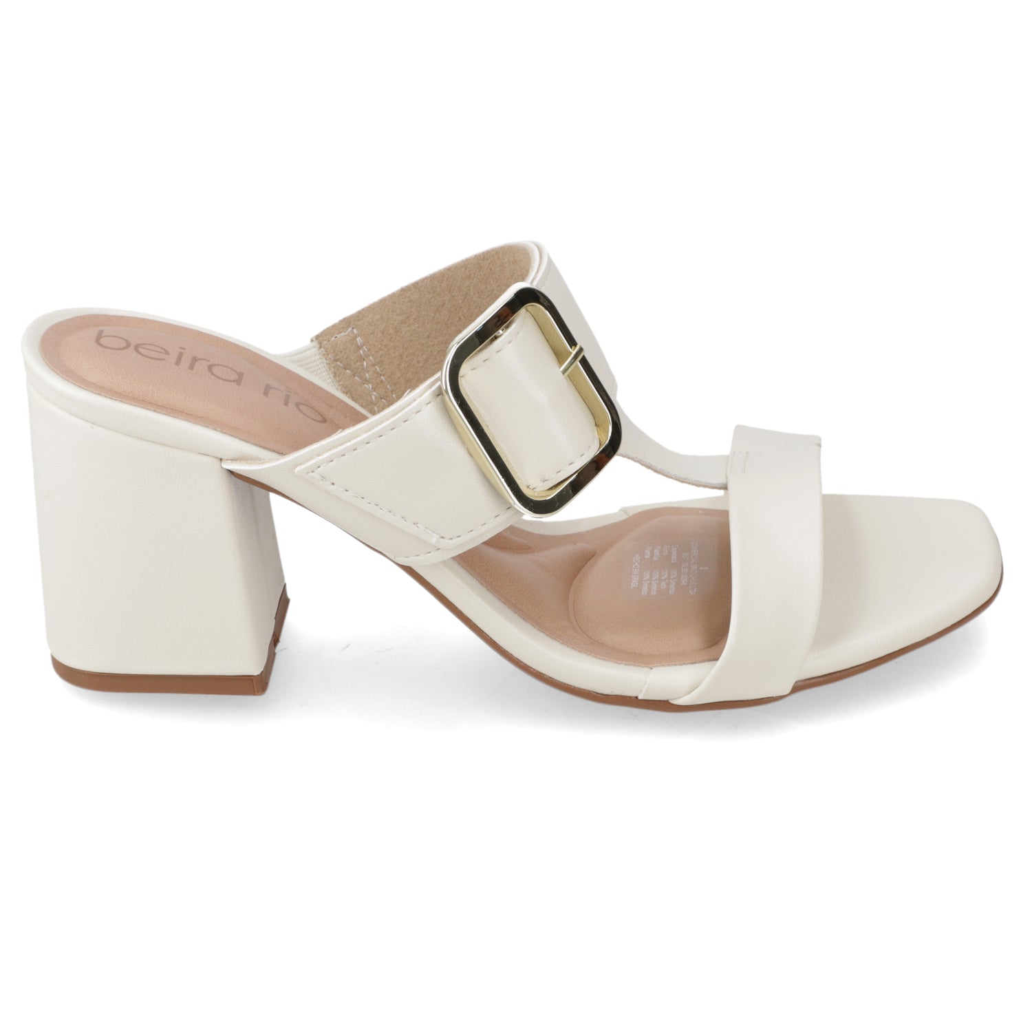 Sandalia Taco Ancho Medio Blanco OFF Beira Rio Ecocuero 34 / Blanco OFF