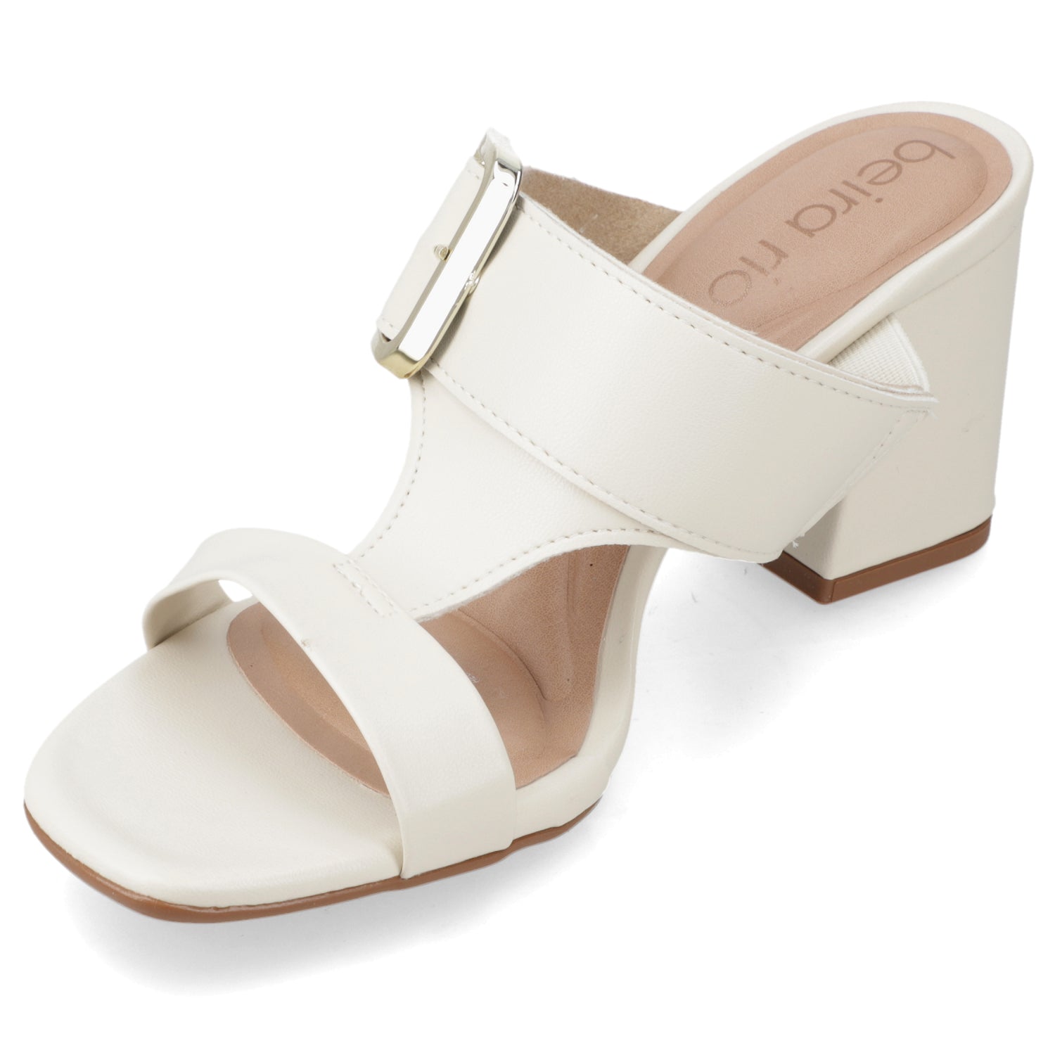 Sandalia Taco Ancho Medio Blanco OFF Beira Rio Ecocuero 34 / Blanco OFF