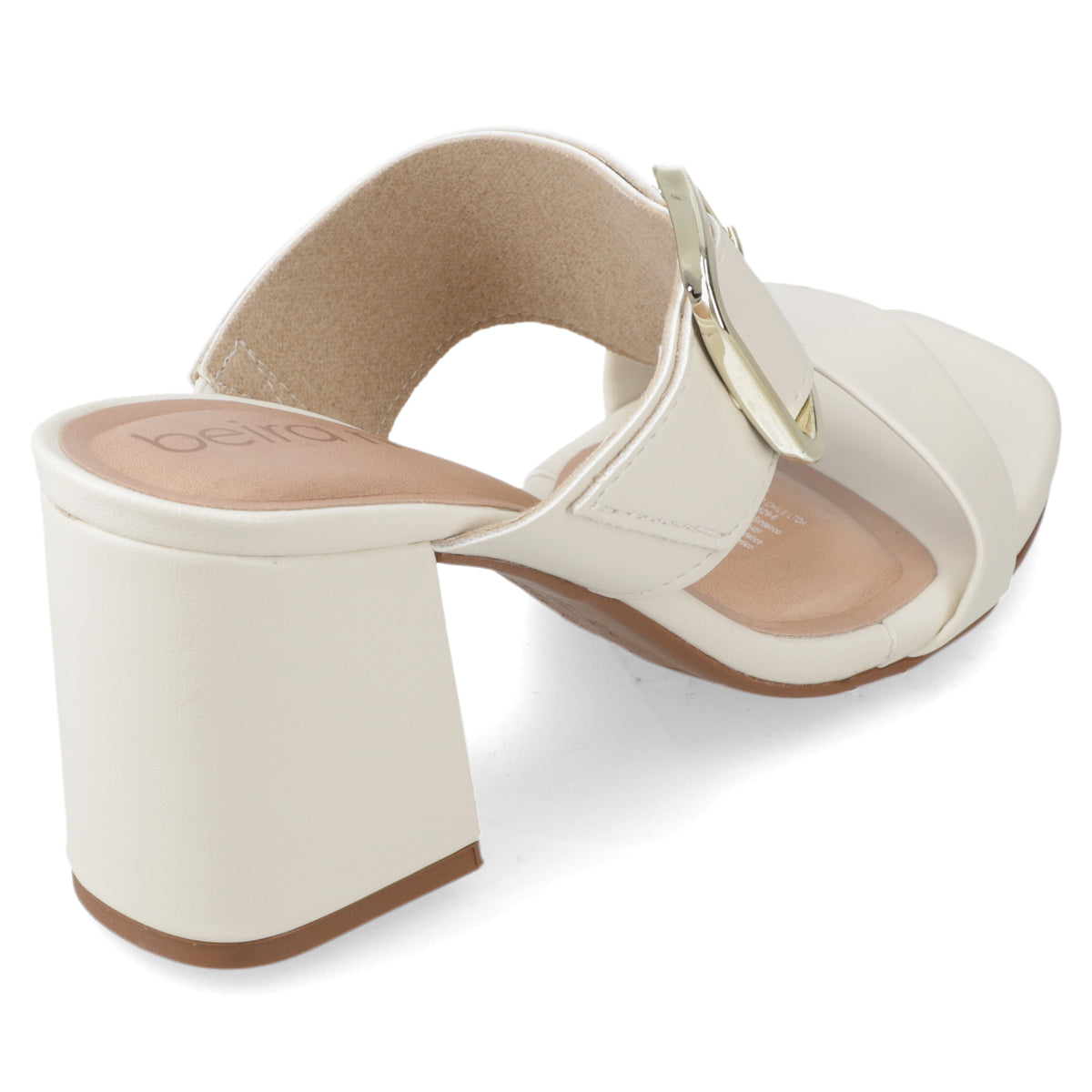 Sandalia Taco Ancho Medio Blanco OFF Beira Rio Ecocuero 34 / Blanco OFF