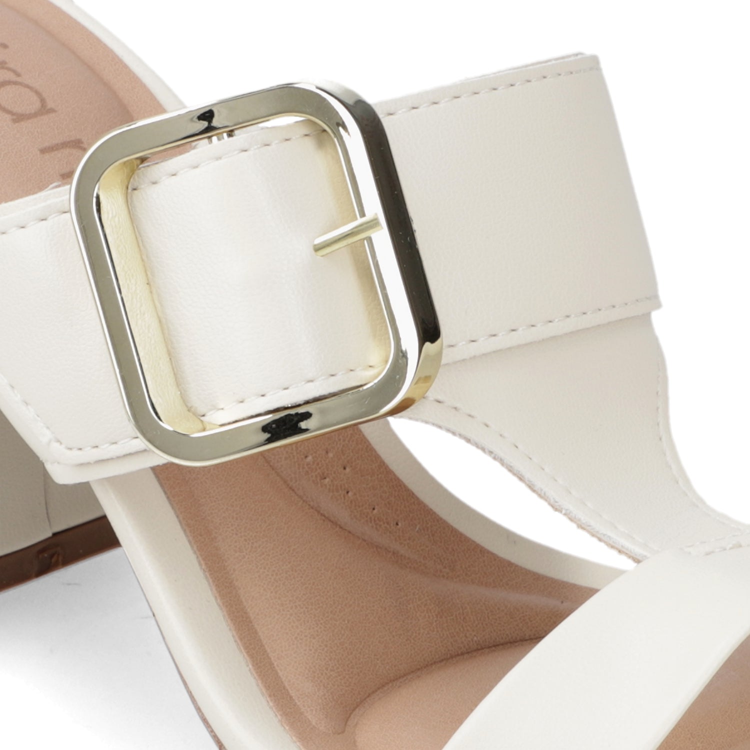 Sandalia Taco Ancho Medio Blanco OFF Beira Rio Ecocuero 34 / Blanco OFF