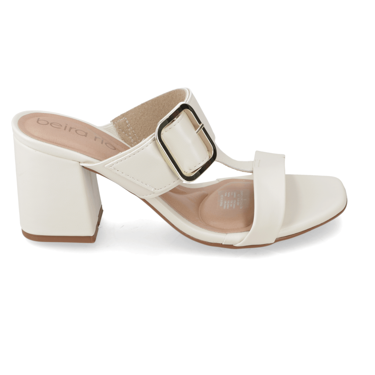 Sandalia Taco Ancho Medio Blanco OFF Beira Rio Ecocuero 34 / Blanco OFF