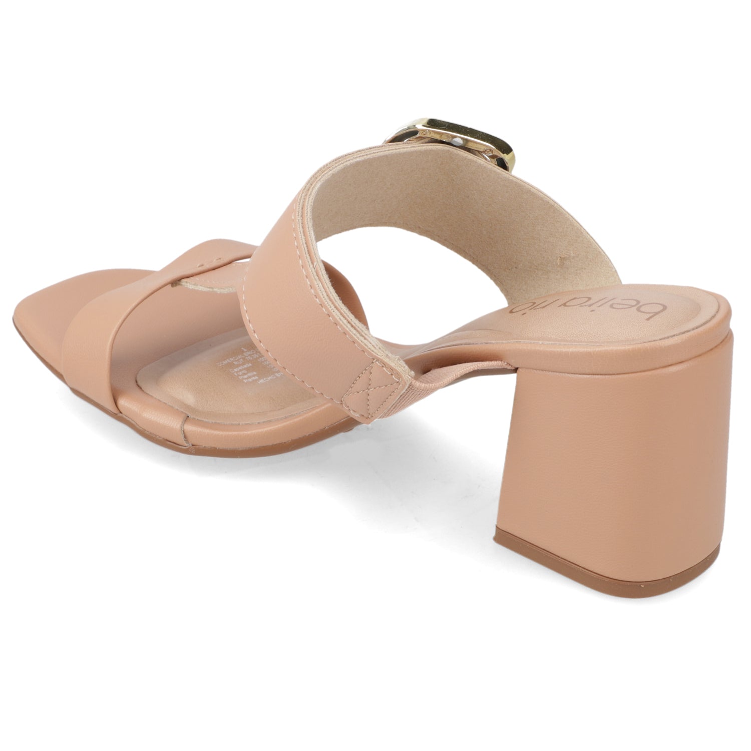 Sandalia Taco Ancho Medio Nude Beira Rio Ecocuero 34 / Nude