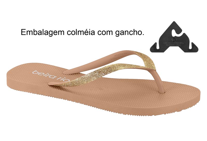 Ojota Mujer Nude y Dorado Beira Rio