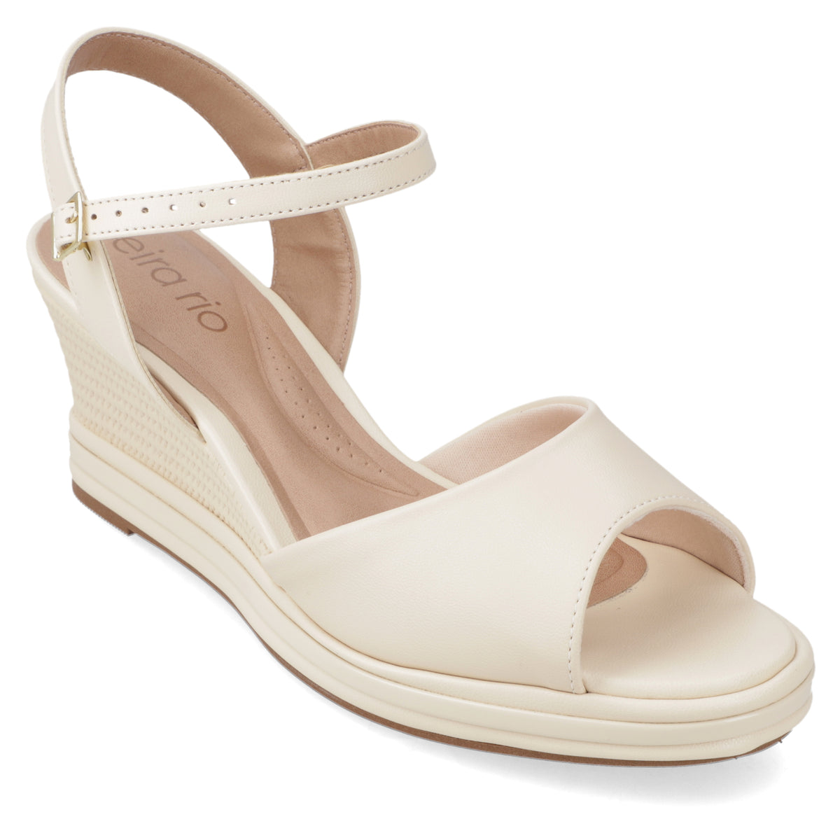 Sandalia Taco Cuña Medio Crema Beira Rio Ecocuero 35 / Crema