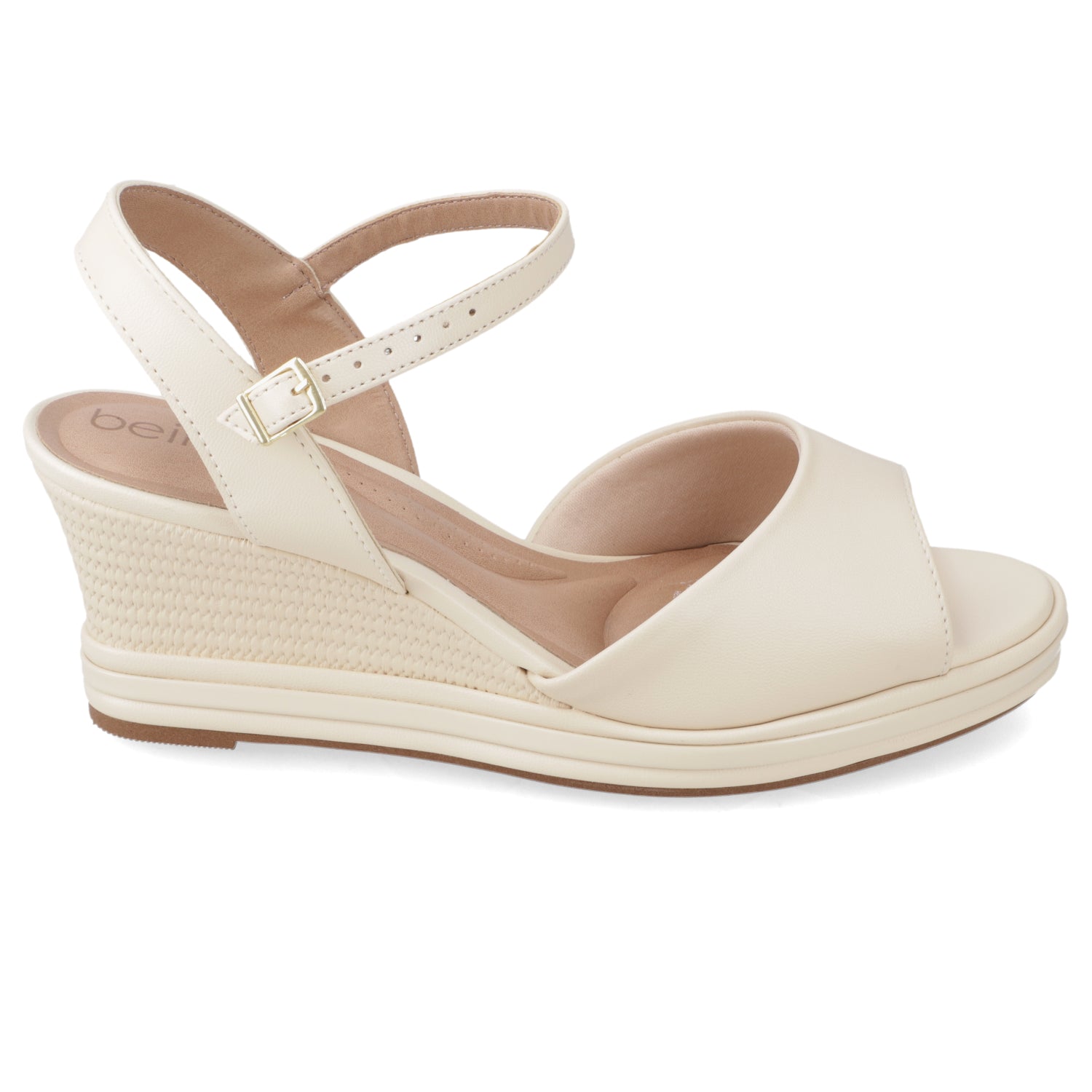 Sandalia Taco Cuña Medio Crema Beira Rio Ecocuero 35 / Crema