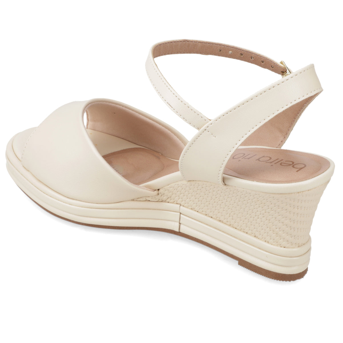 Sandalia Taco Cuña Medio Crema Beira Rio Ecocuero 35 / Crema