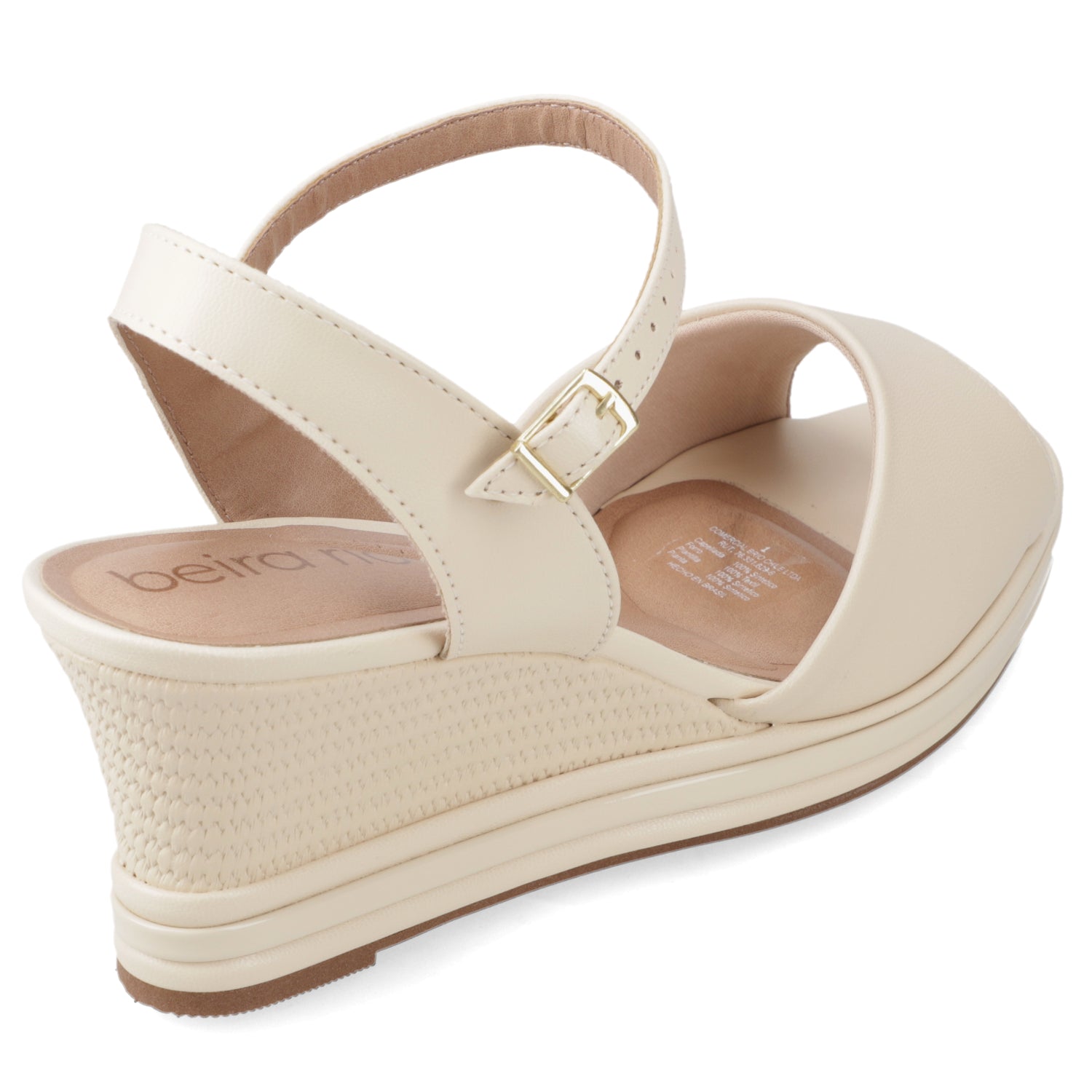 Sandalia Taco Cuña Medio Crema Beira Rio Ecocuero 35 / Crema