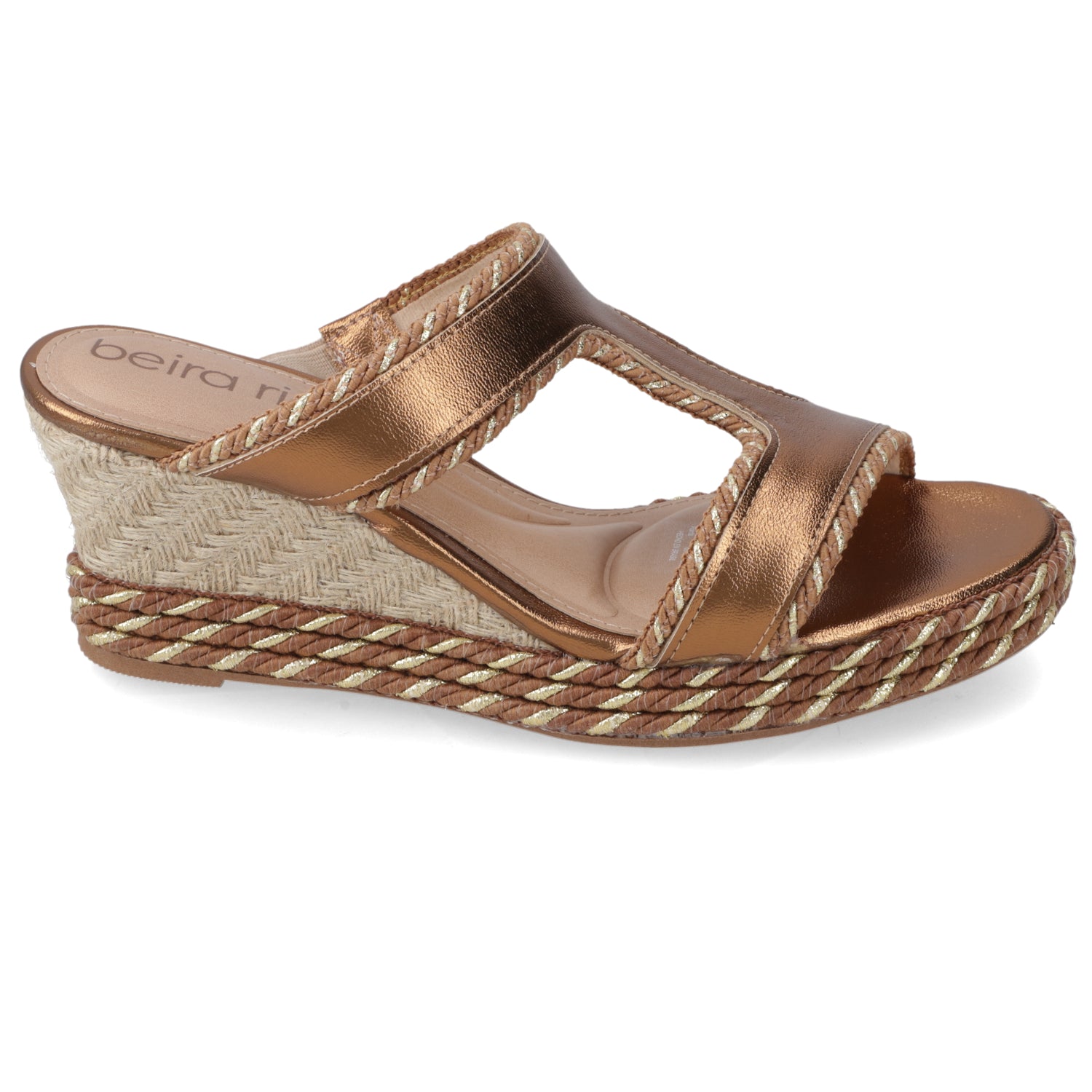 Sandalia Taco Cuña Medio Bronce Beira Rio