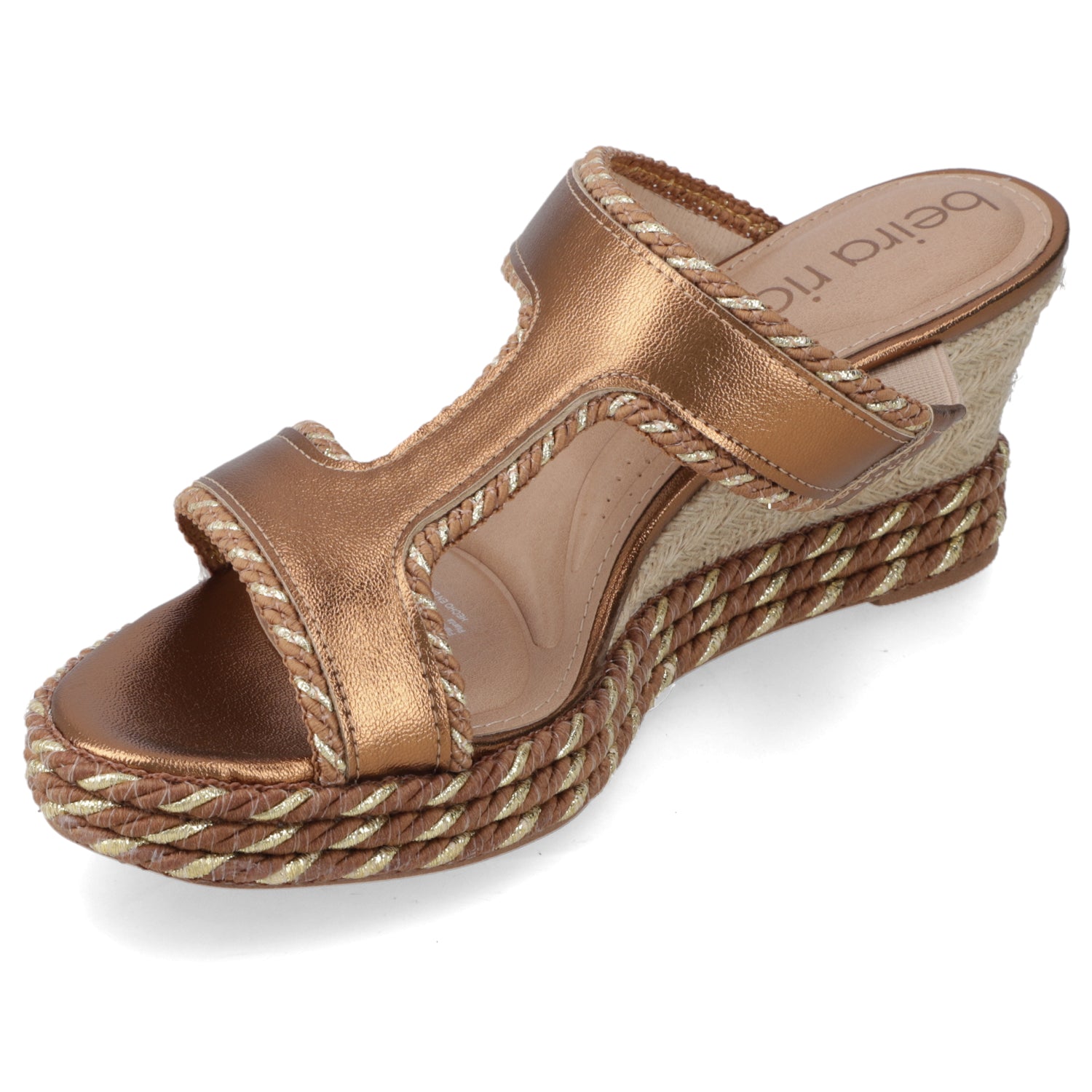 Sandalia Taco Cuña Medio Bronce Beira Rio