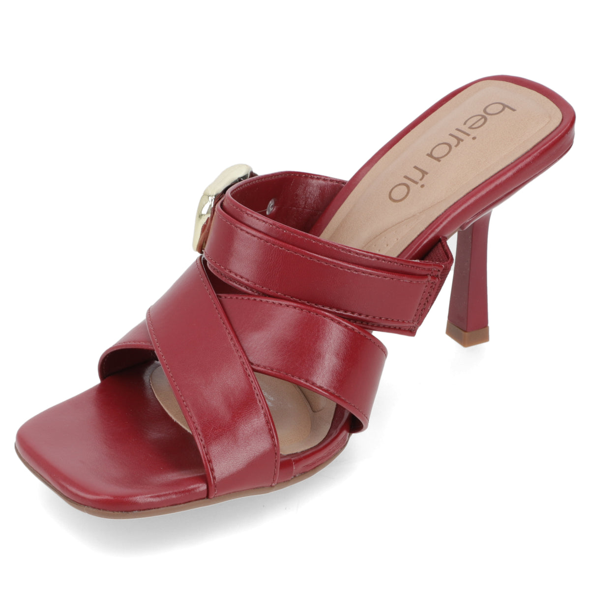 Sandalia Taco Aguja Alto Cereza Beira Rio Ecocuero 34 / Cereza