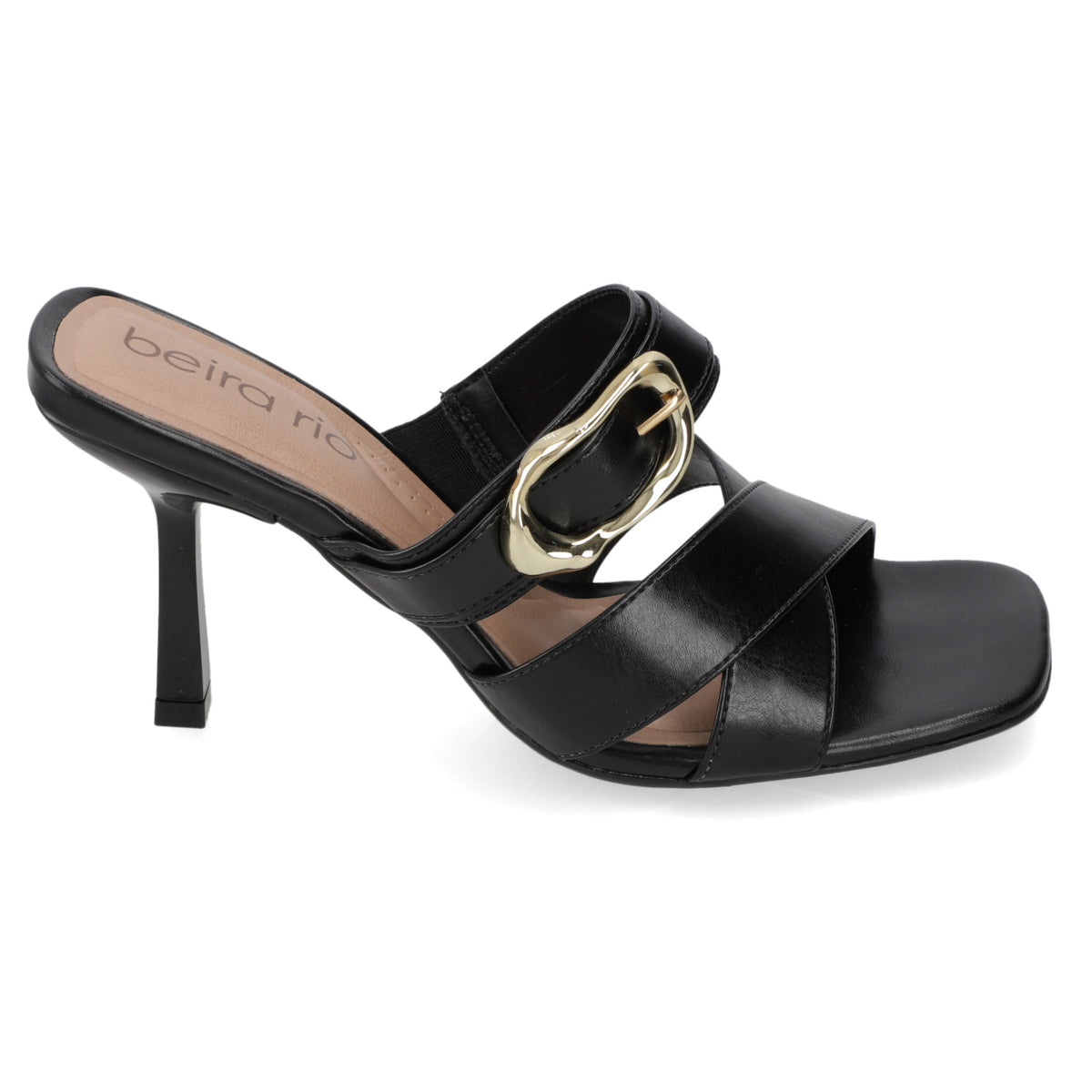 Sandalia Taco Aguja Alto Negro Beira Rio 34 / Negro