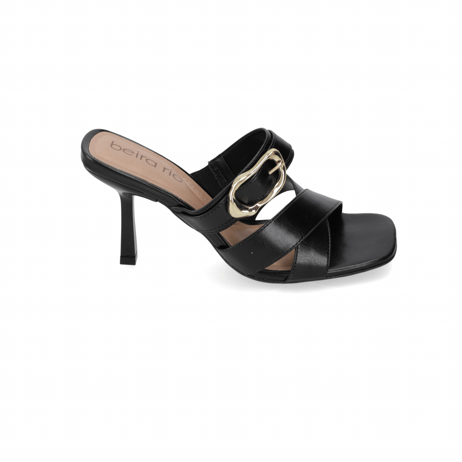 Sandalia Taco Aguja Alto Negro Beira Rio 34 / Negro