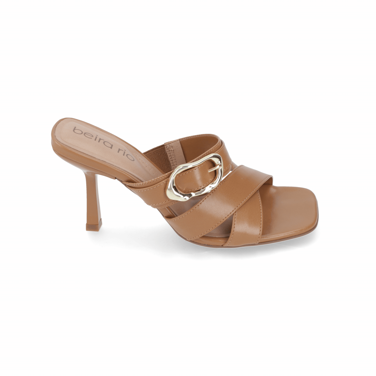 Sandalia Taco Aguja Alto Camel Beira Rio 34 / Camel