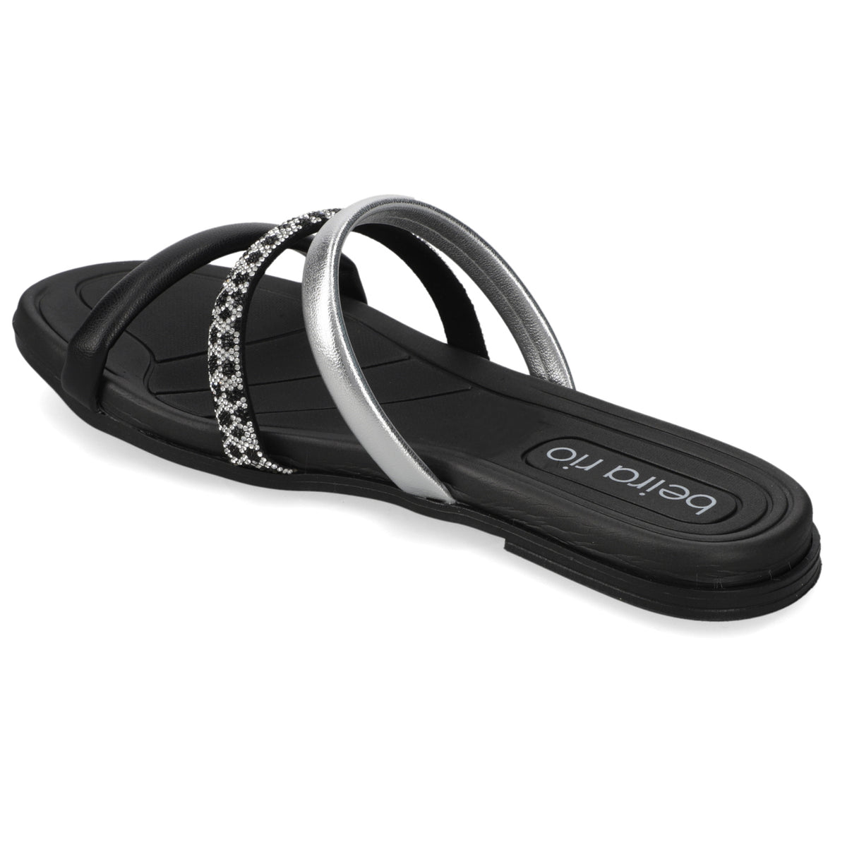 Sandalia Plana Negro Beira Rio Metalizado 35 / Negro