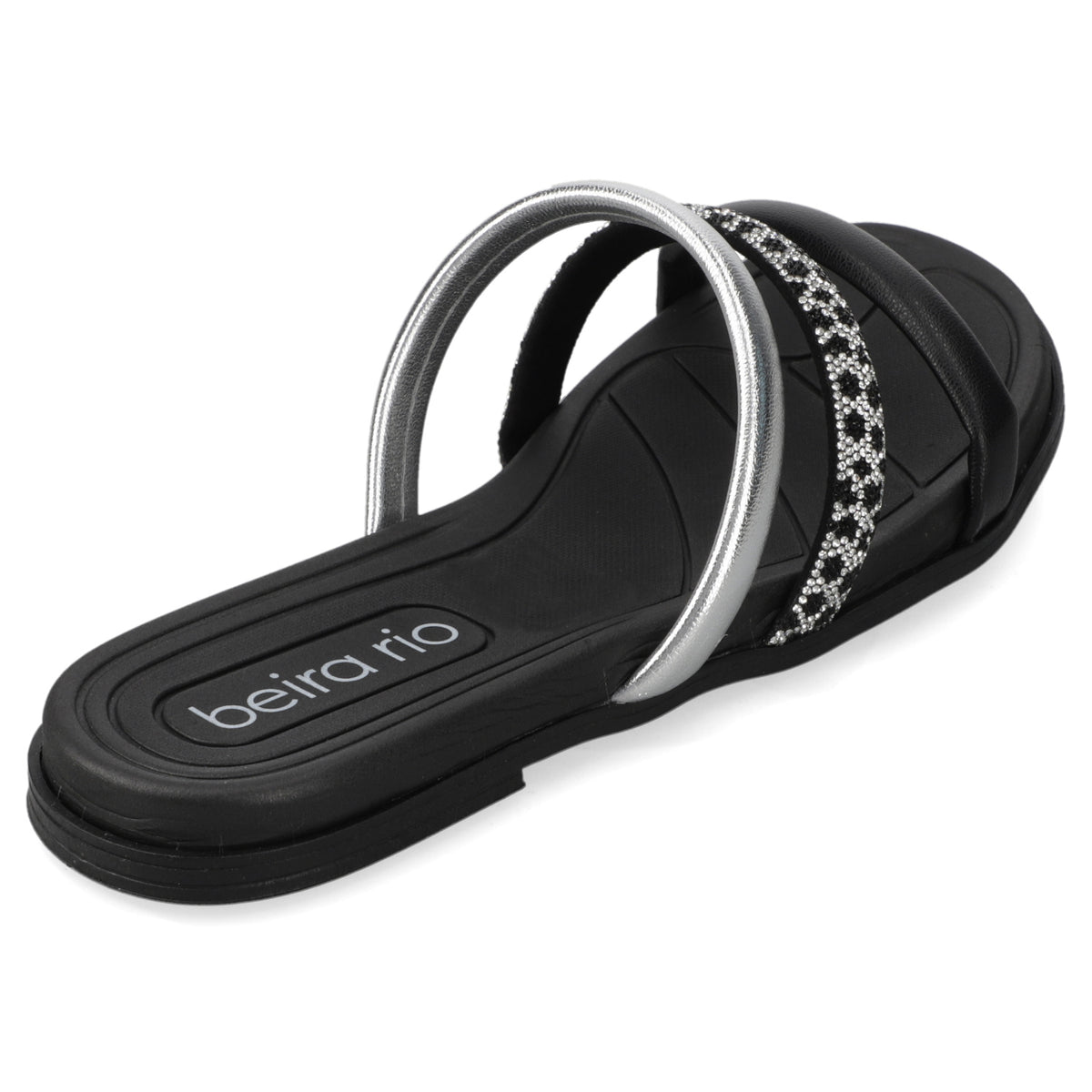 Sandalia Plana Negro Beira Rio Metalizado 35 / Negro