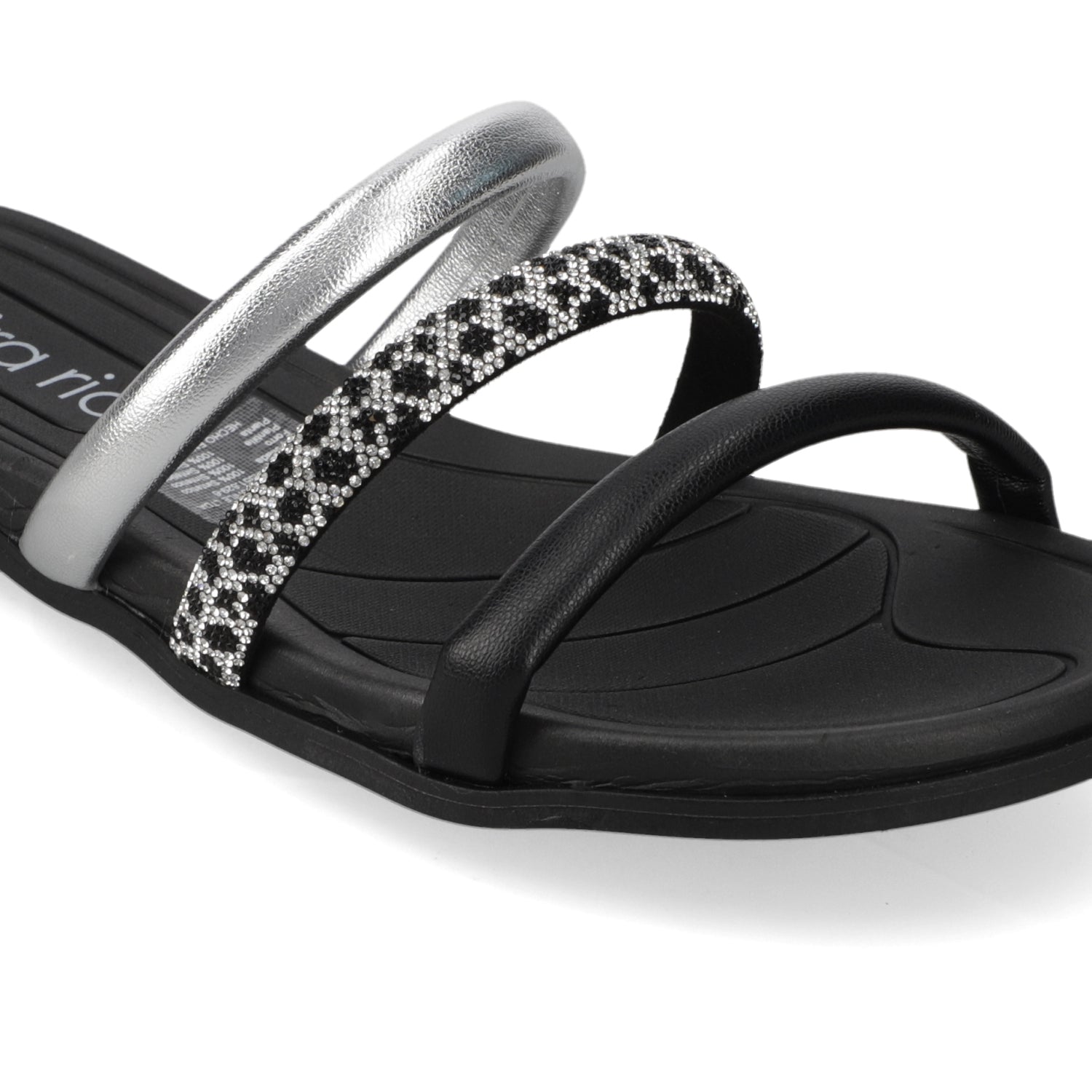 Sandalia Plana Negro Beira Rio Metalizado 35 / Negro