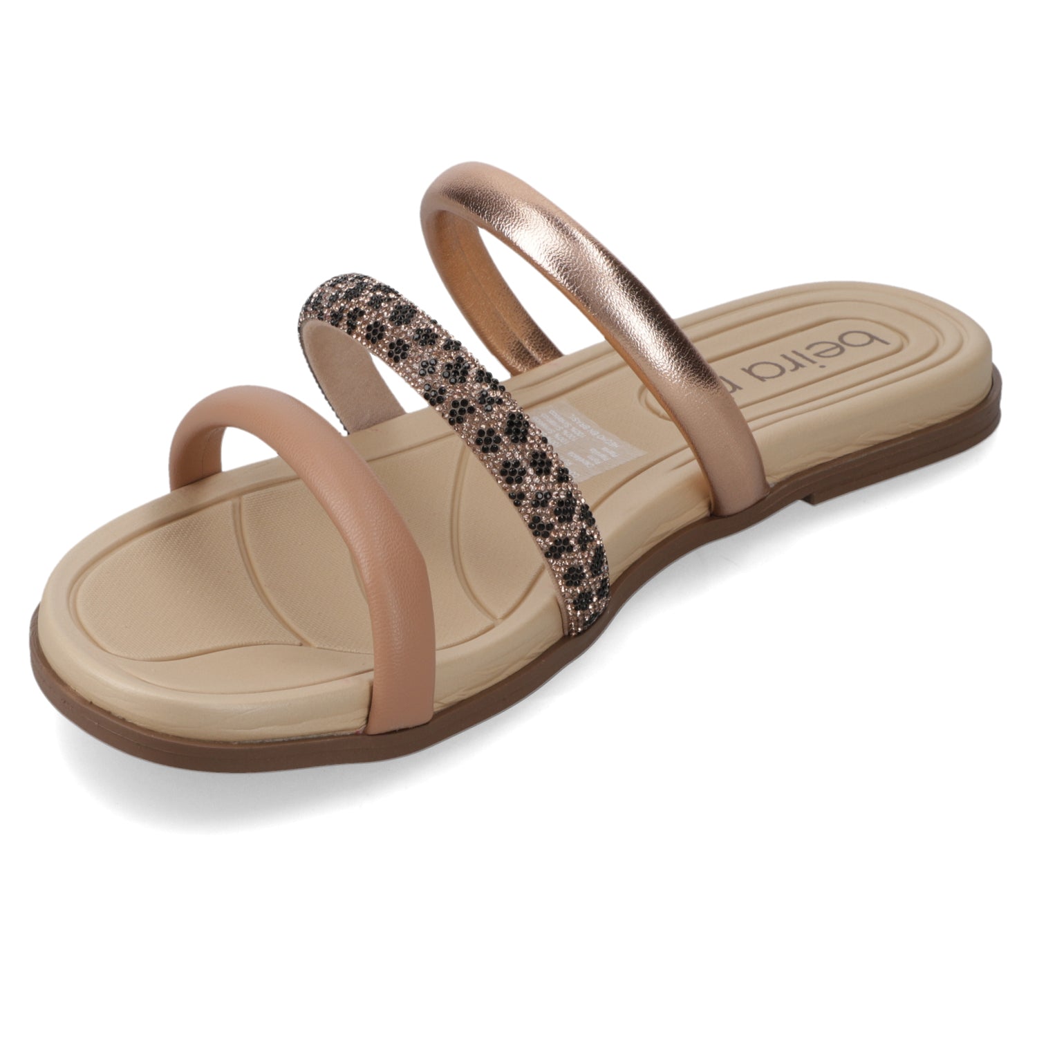 Sandalia Plana Nude Beira Rio Metalizado 35 / Nude