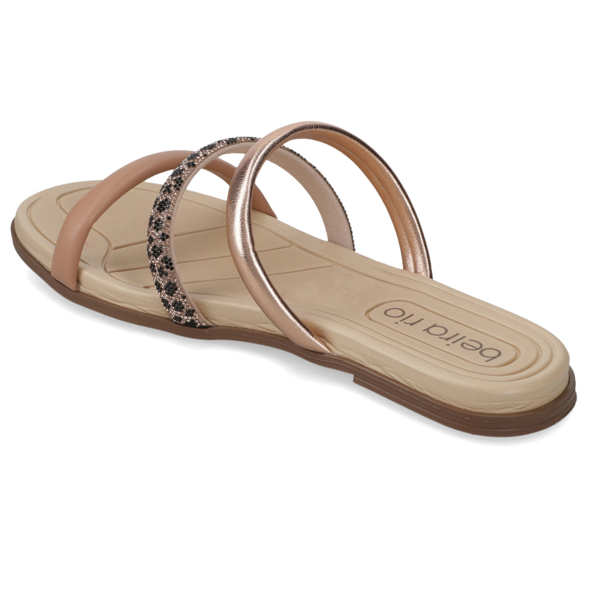 Sandalia Plana Nude Beira Rio Metalizado 35 / Nude