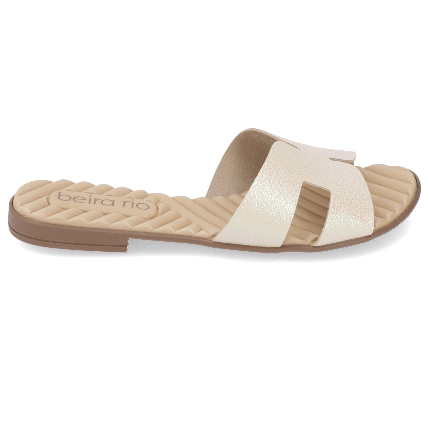 Sandalia Crema Beira Rio Textil Glitter 35 / Crema